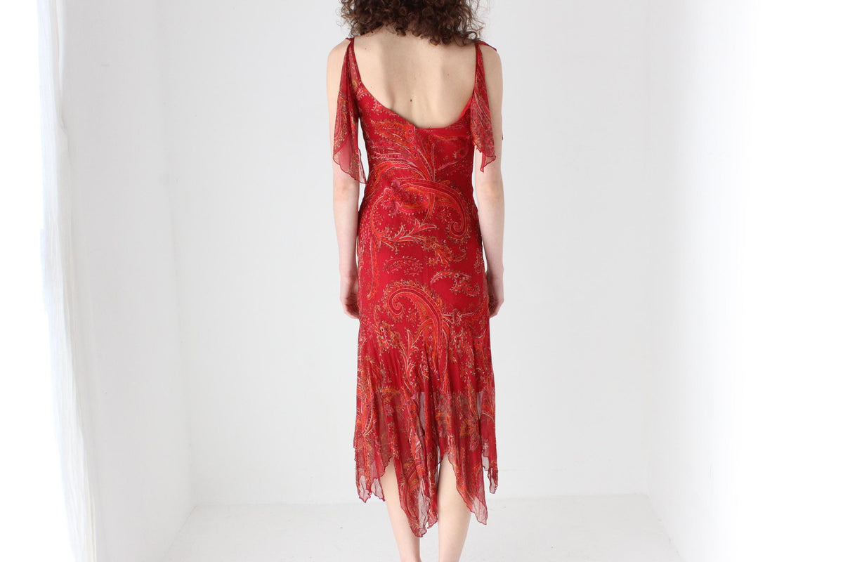 2003 Diane Freis Sample Spectacular Beaded Silk Asymmetric Dress