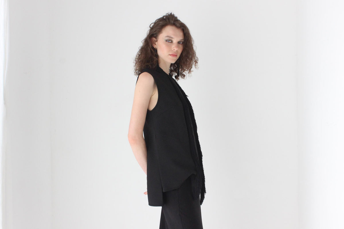 2010s Ellery Crepe Top w/ Fringe Tassel Detailing