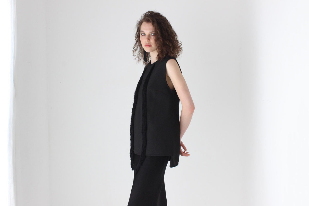 2010s Ellery Crepe Top w/ Fringe Tassel Detailing