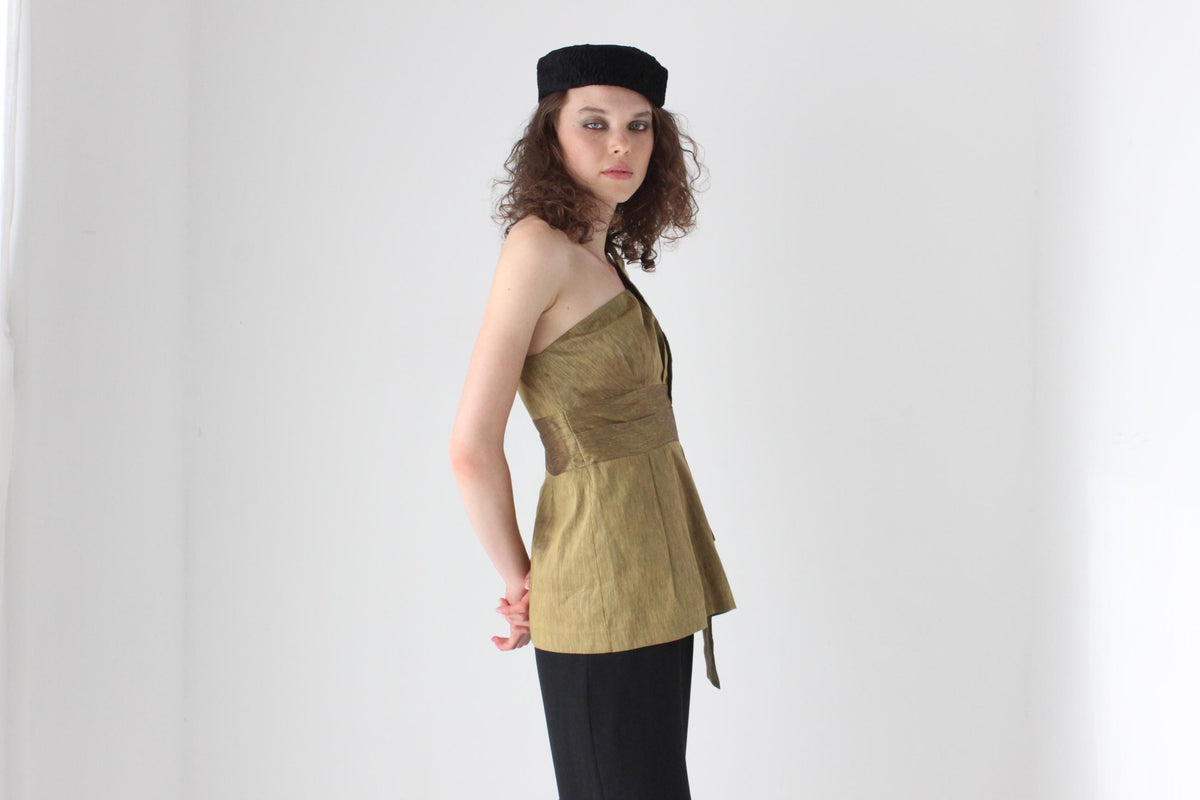 2000s Asymmetric Sculptural One Shoulder Top