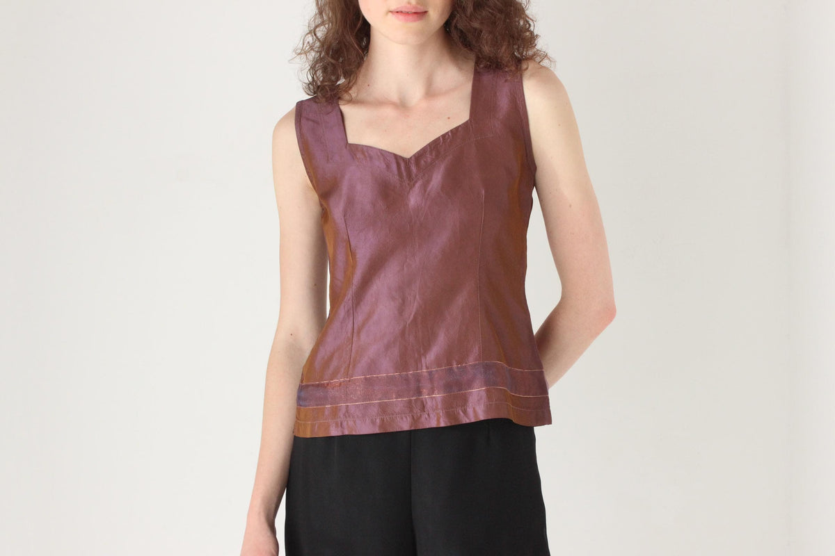 90s Metallic Taffeta Tank Top