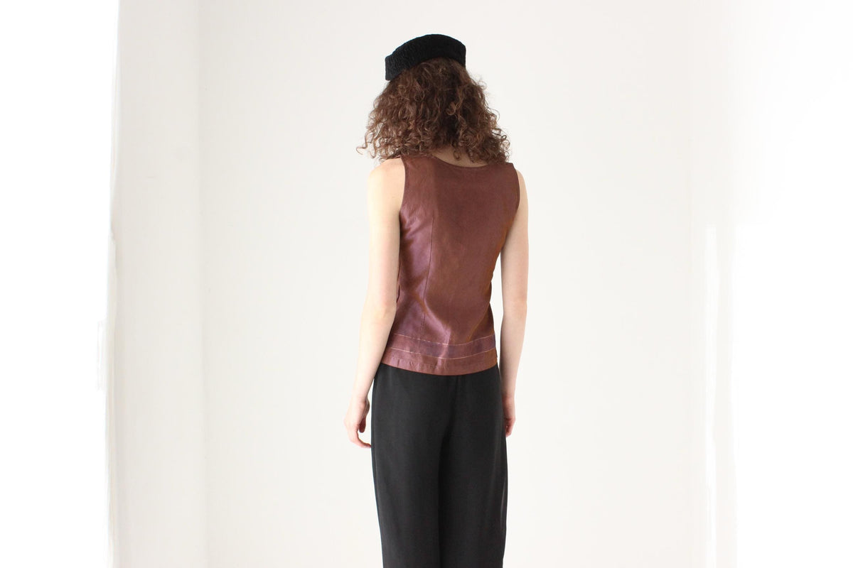 90s Metallic Taffeta Tank Top