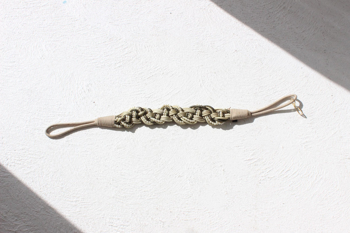 80s Gold Tone Braided Rope Waist Belt