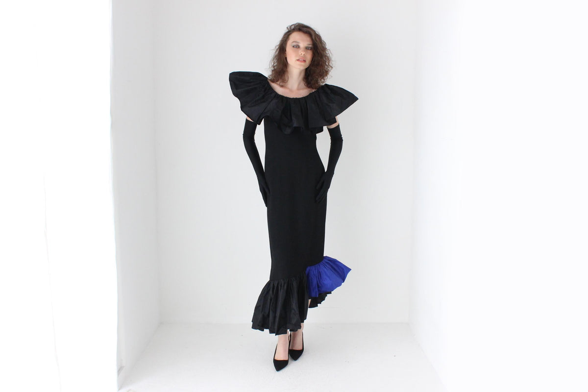 80s Sonia Rykiel Impossibly Rare Sculptural Taffeta Gown