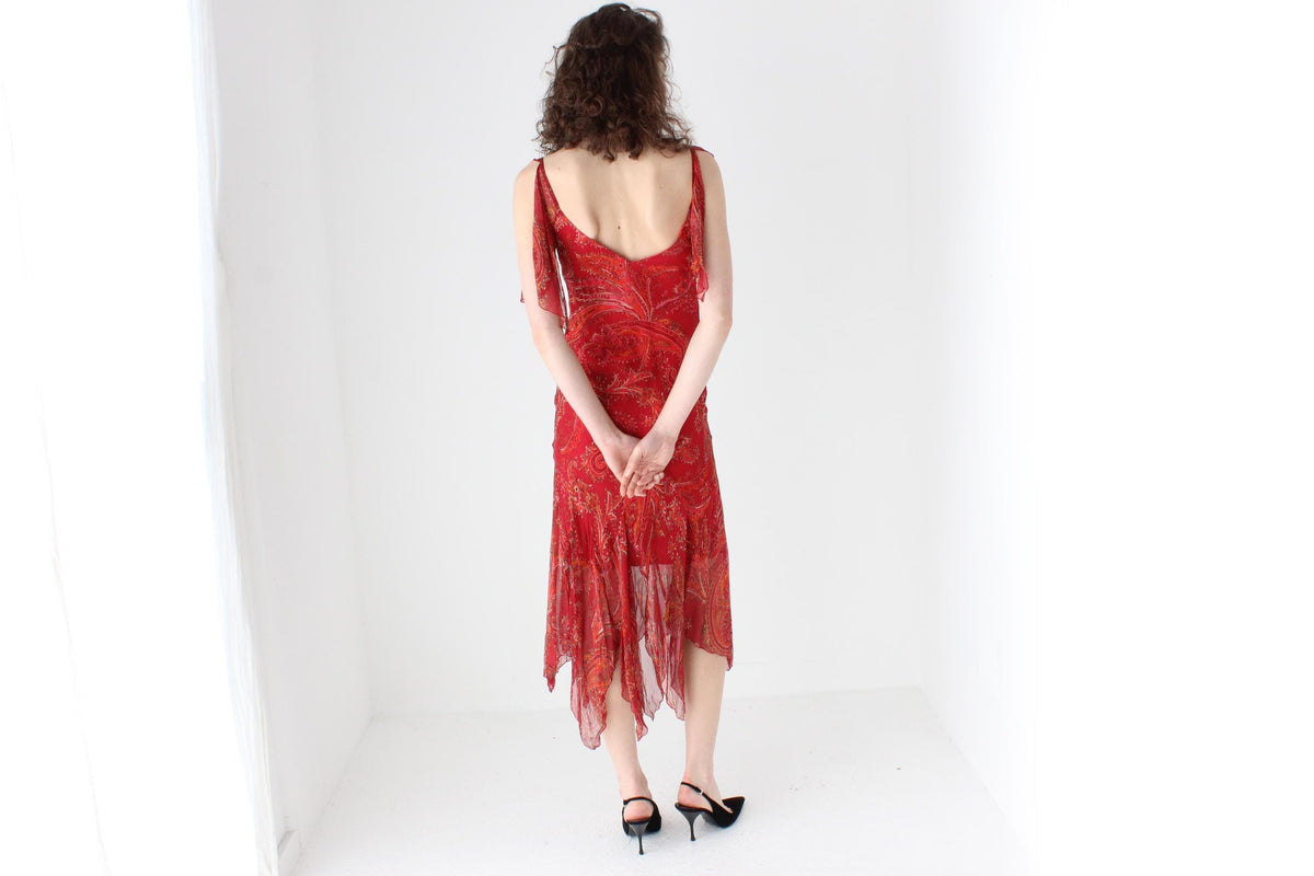 2003 Diane Freis Sample Spectacular Beaded Silk Asymmetric Dress