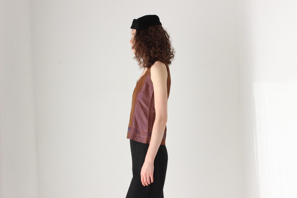 90s Metallic Taffeta Tank Top