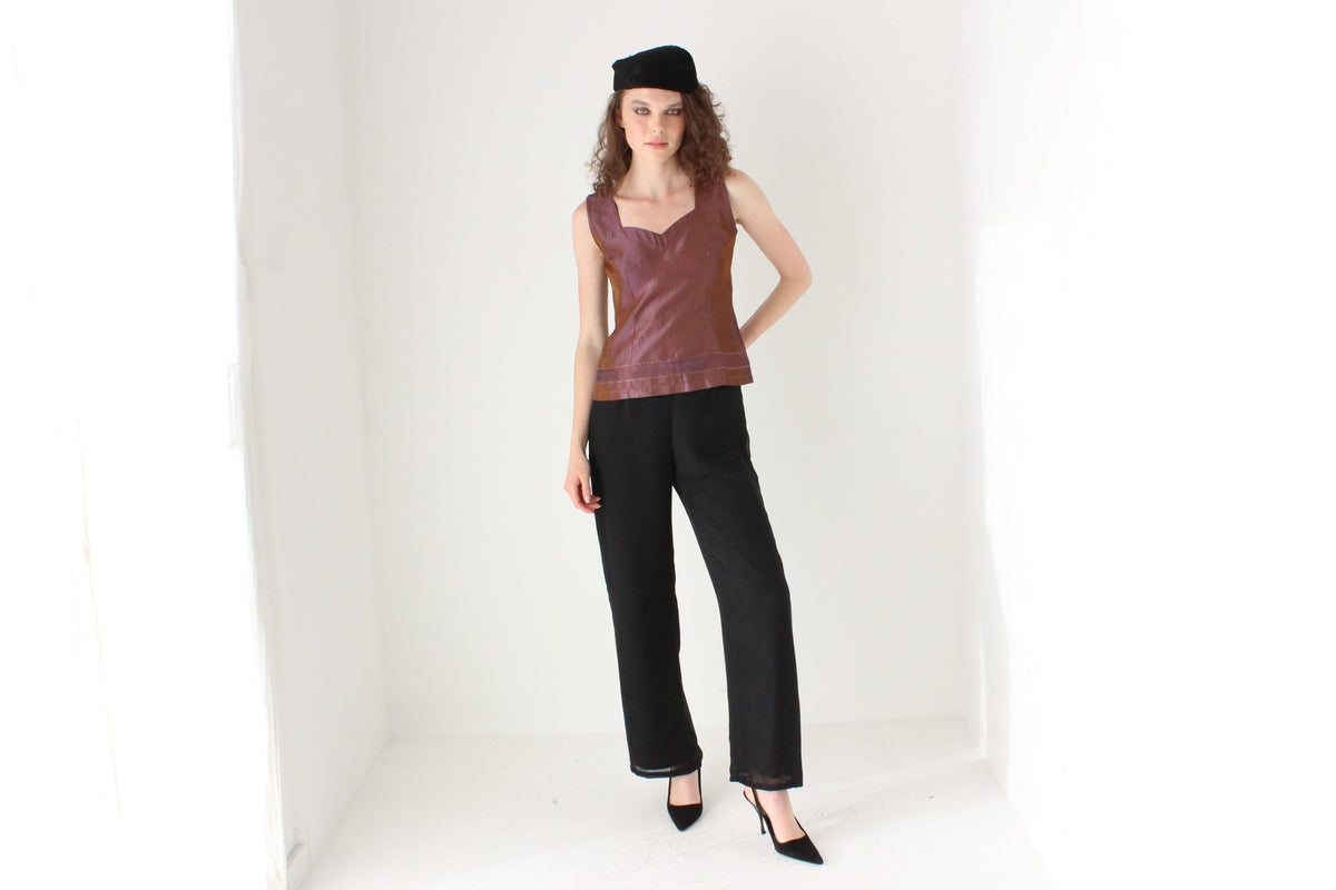 90s Metallic Taffeta Tank Top