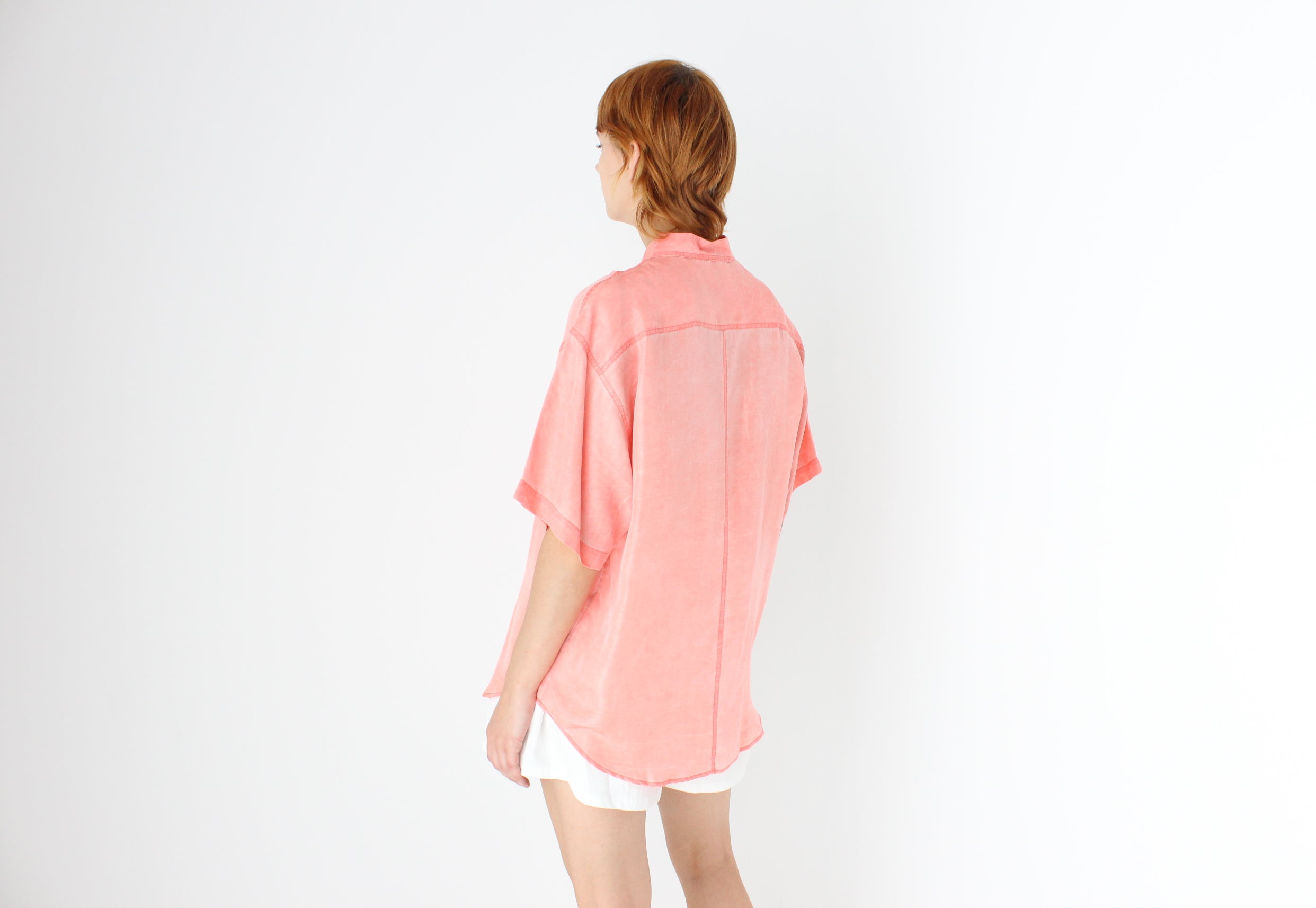 80s Pastel Silk Boxy Shirt