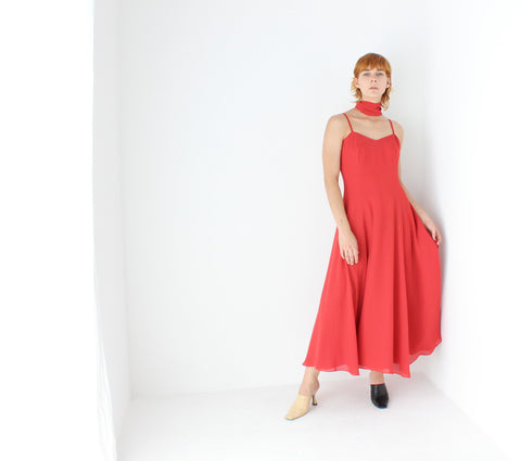 Whimsical 90s Cocktail Slip Dress w/ Versatile Shawl