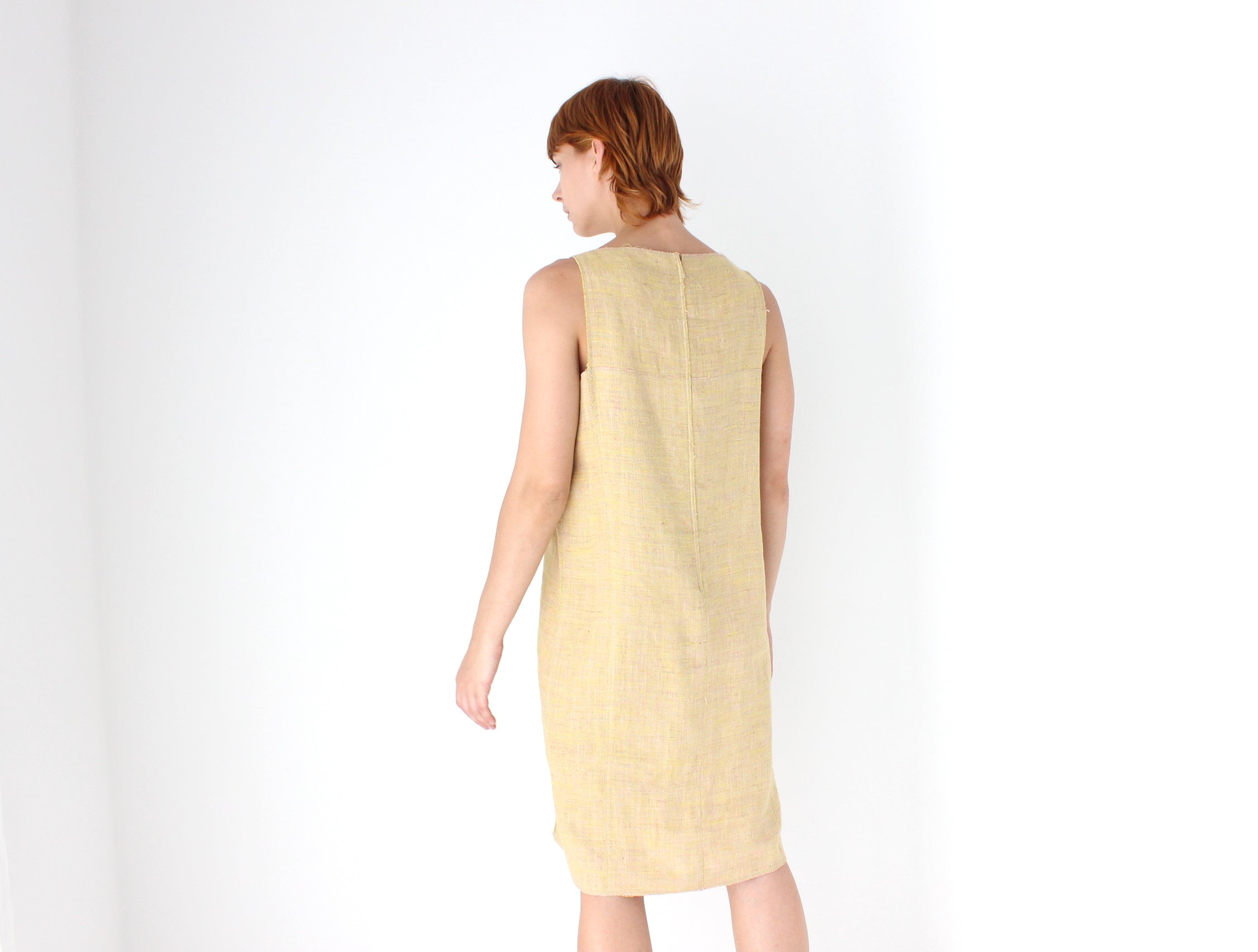Vintage FENDI Silk Cotton Relaxed Smock w/ Heavenly Mosaic Flower Beading