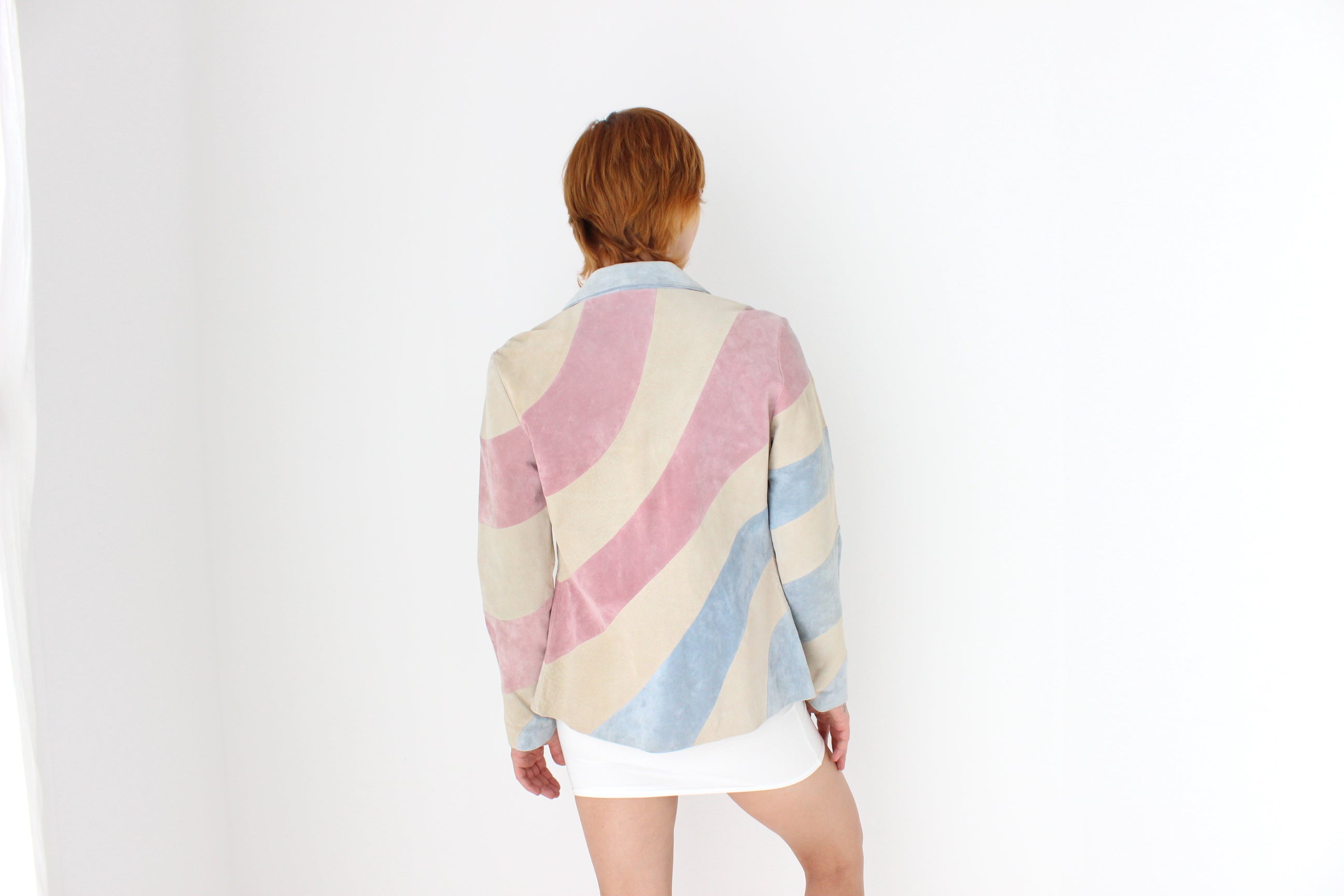 Y2K Sorbet Curved Suede Patchwork Jacket