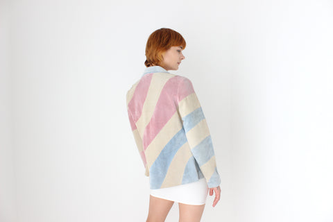Y2K Sorbet Curved Suede Patchwork Jacket