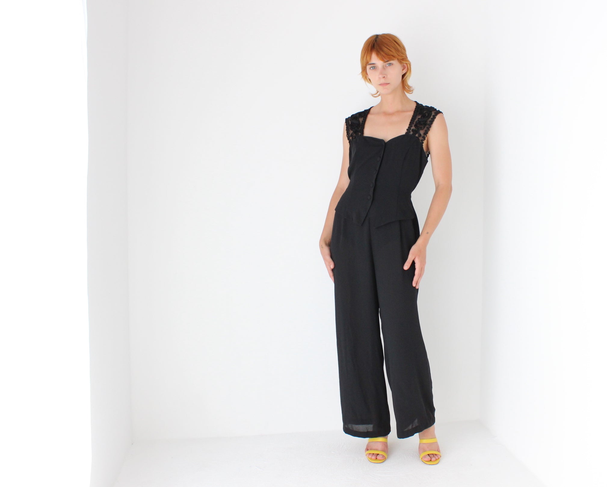 Dreamy 80s Loose & Relaxed Waistcoat Jumpsuit