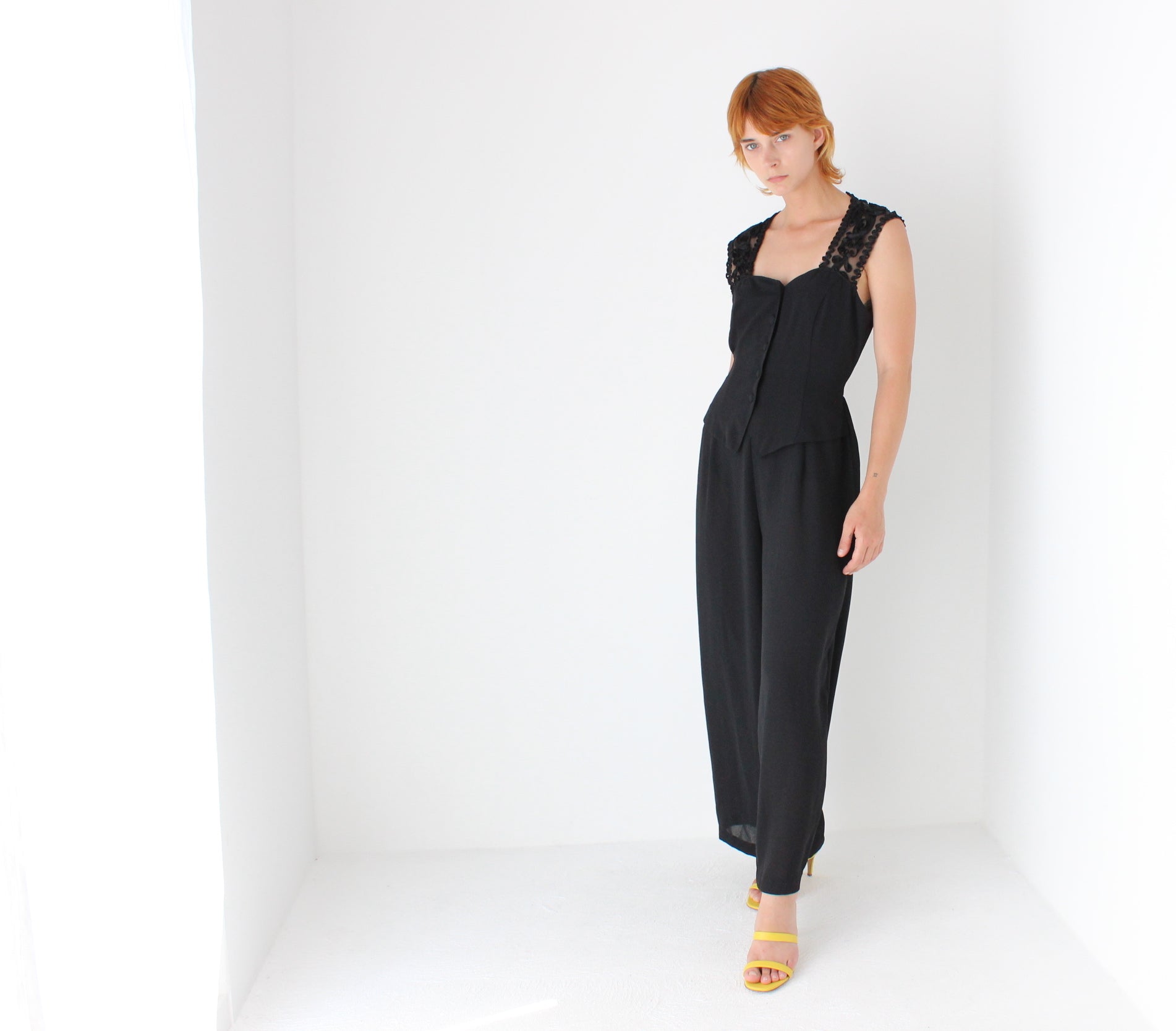 Dreamy 80s Loose & Relaxed Waistcoat Jumpsuit