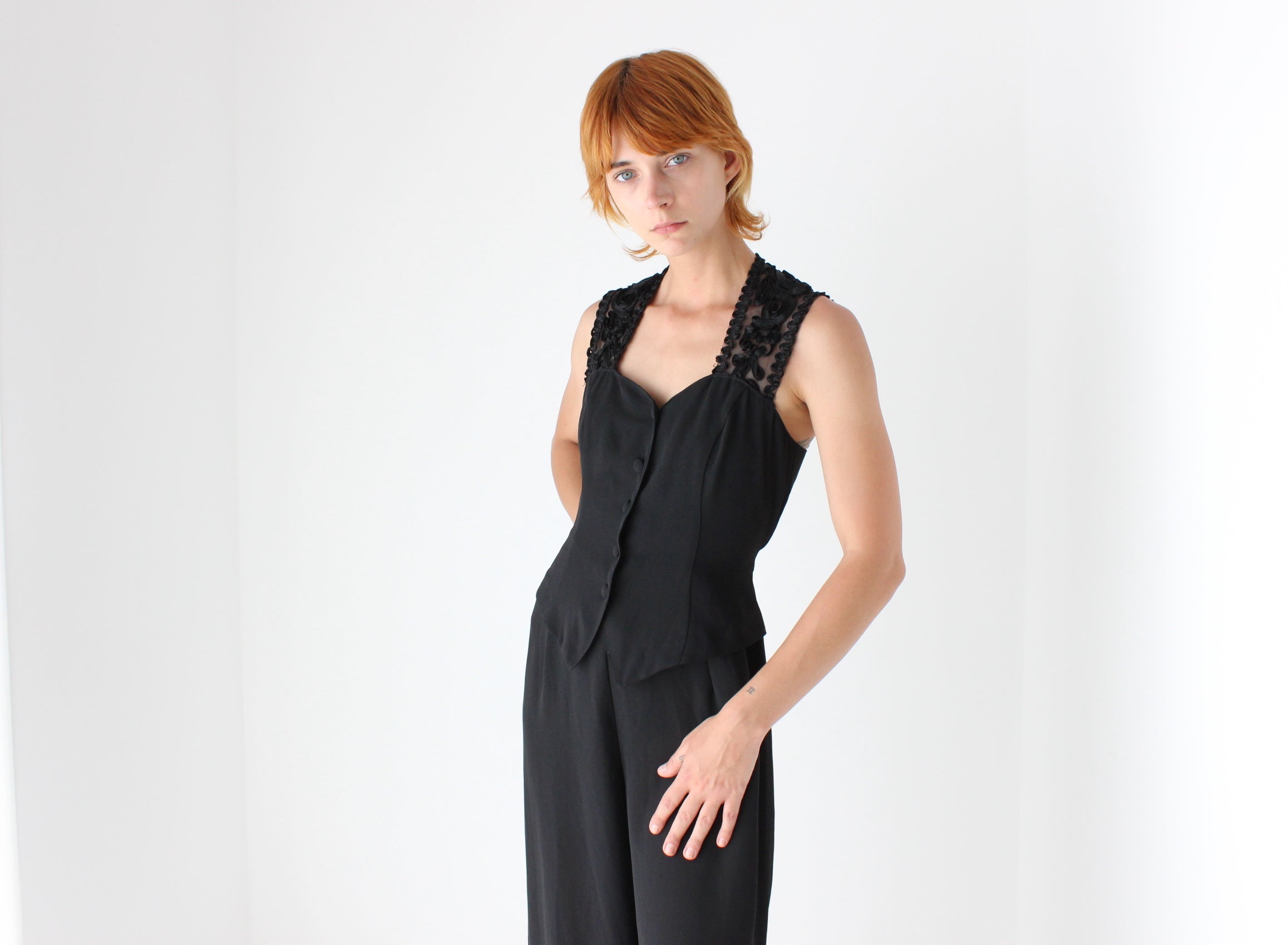 Dreamy 80s Loose & Relaxed Waistcoat Jumpsuit