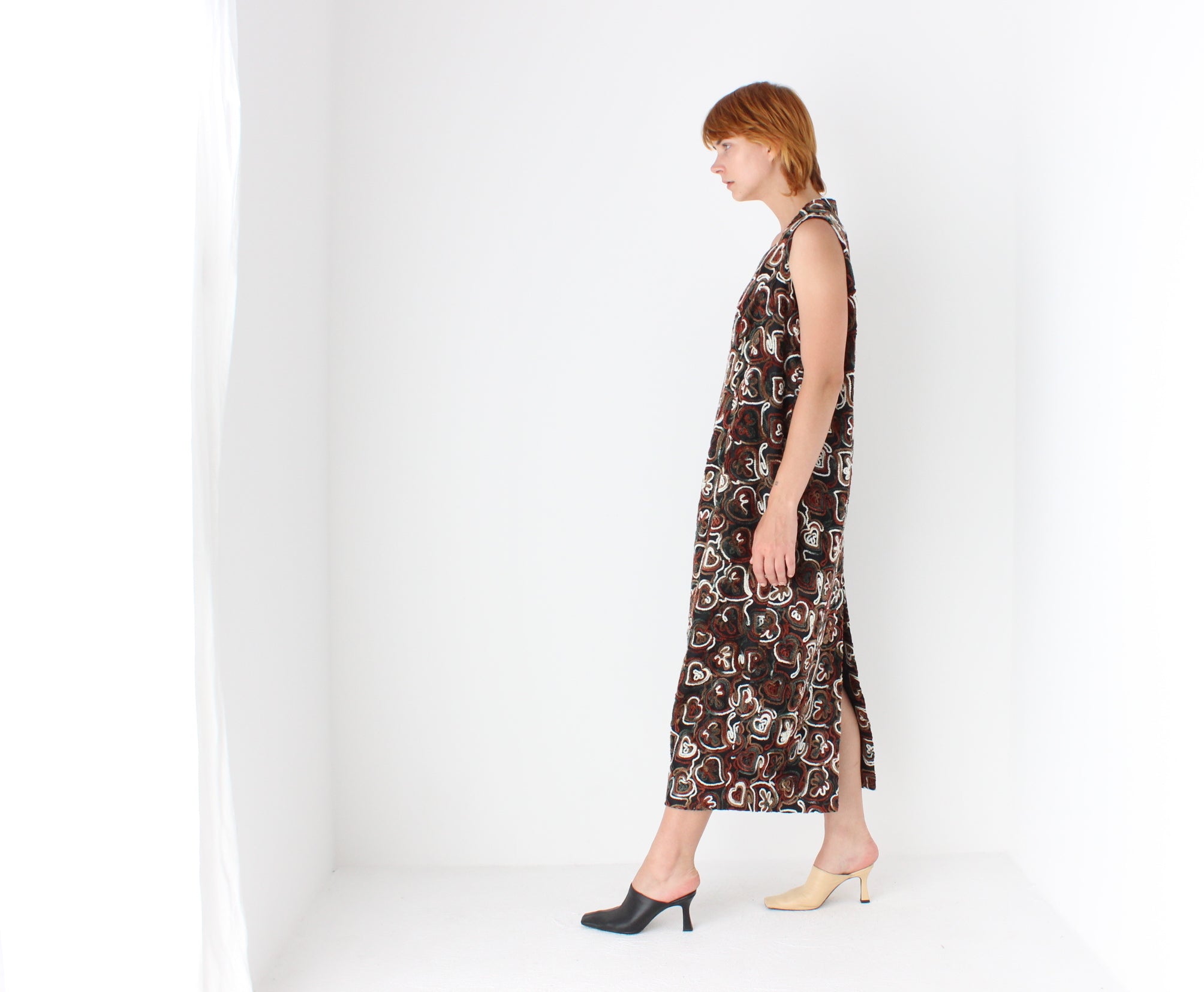 Kooky 80s Textured Squiggle Smock Dress