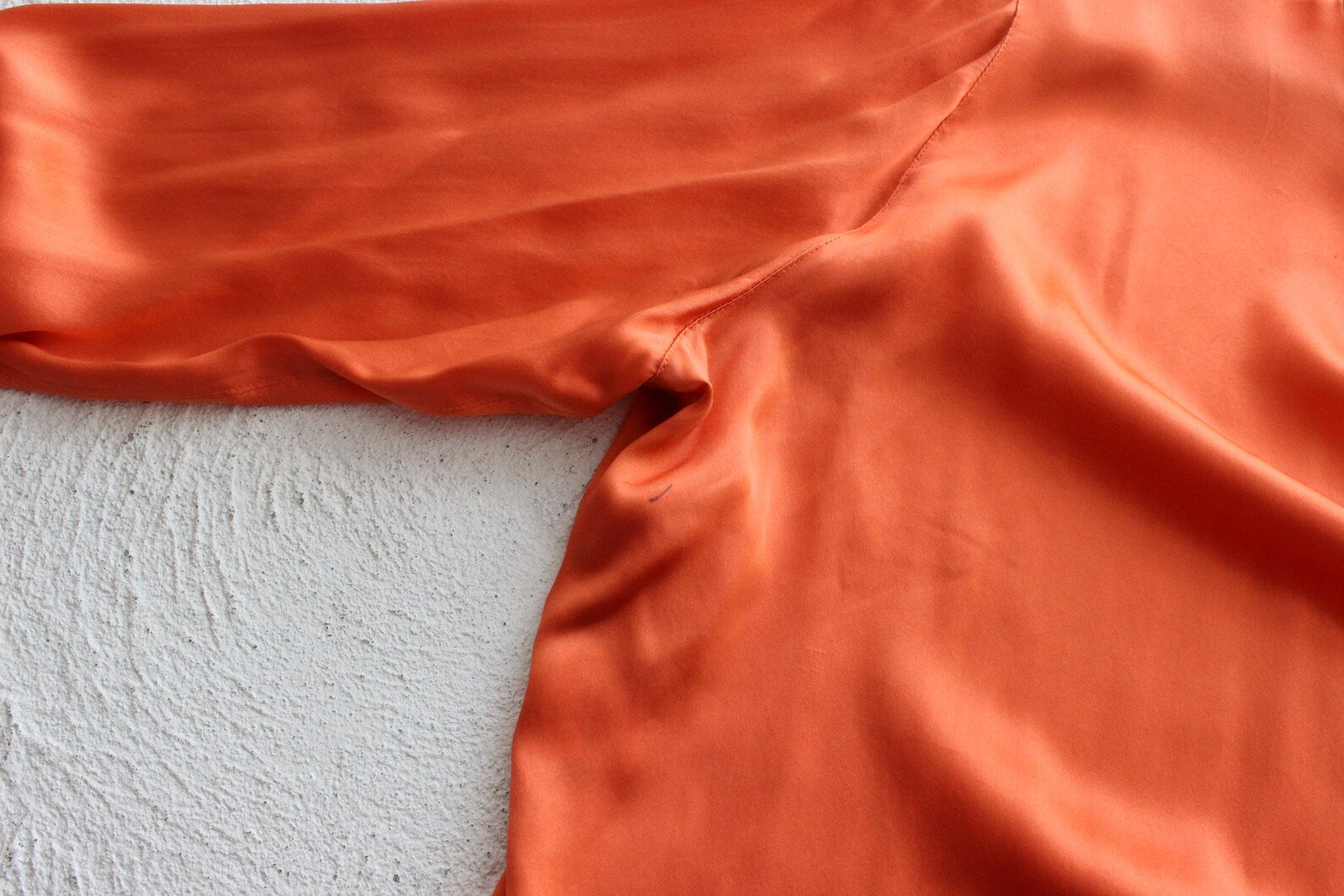 90s Vibrant Orange PURE MULBERRY SILK Drape Top