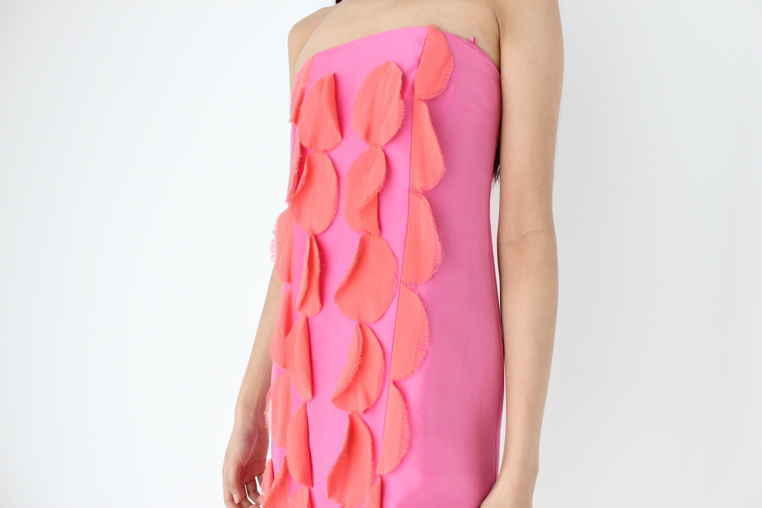 Y2K Nicola Finetti Bubblegum Silk 3D Wearable Art Origami Circle Strapless Mini