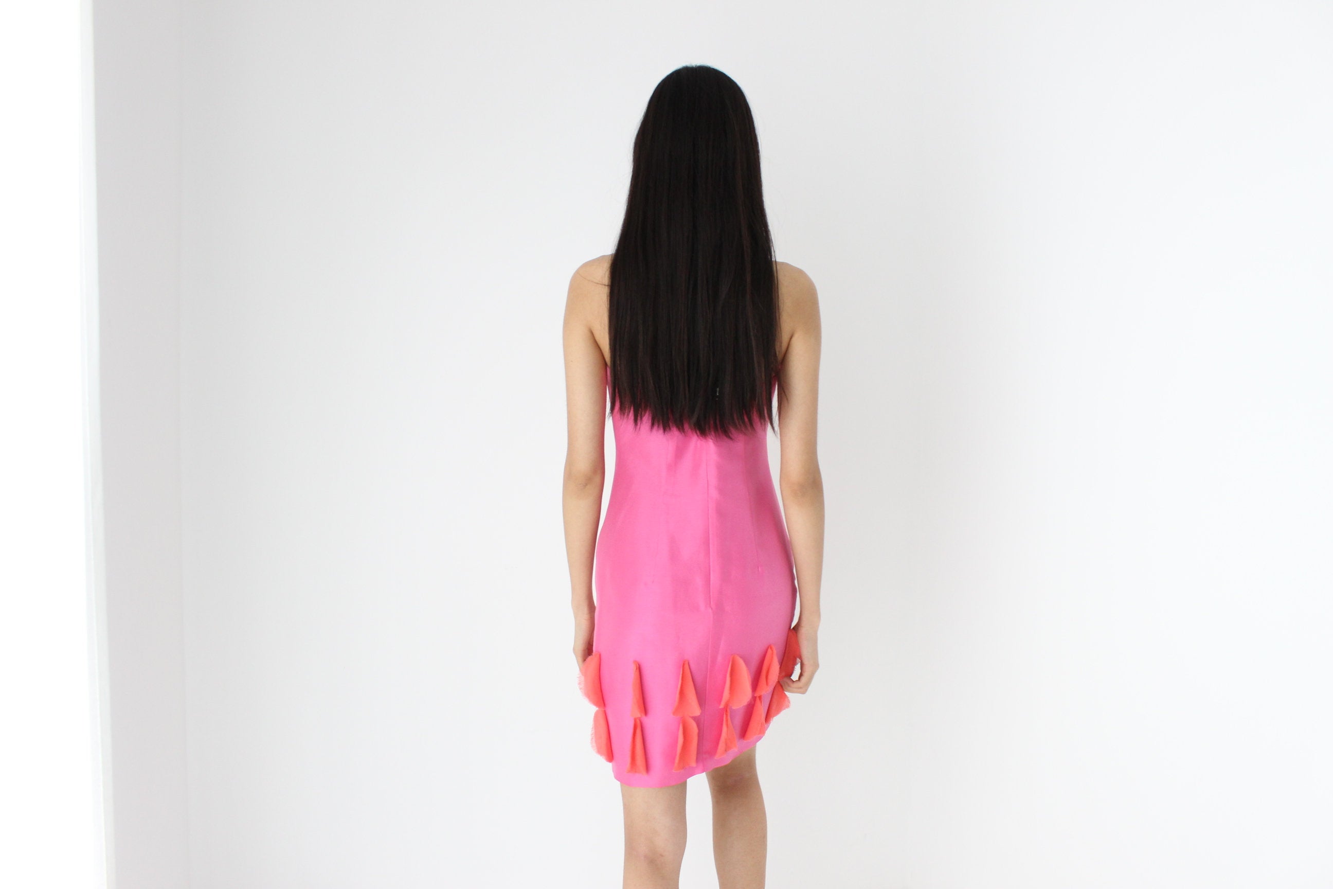 Y2K Nicola Finetti Bubblegum Silk 3D Wearable Art Origami Circle Strapless Mini