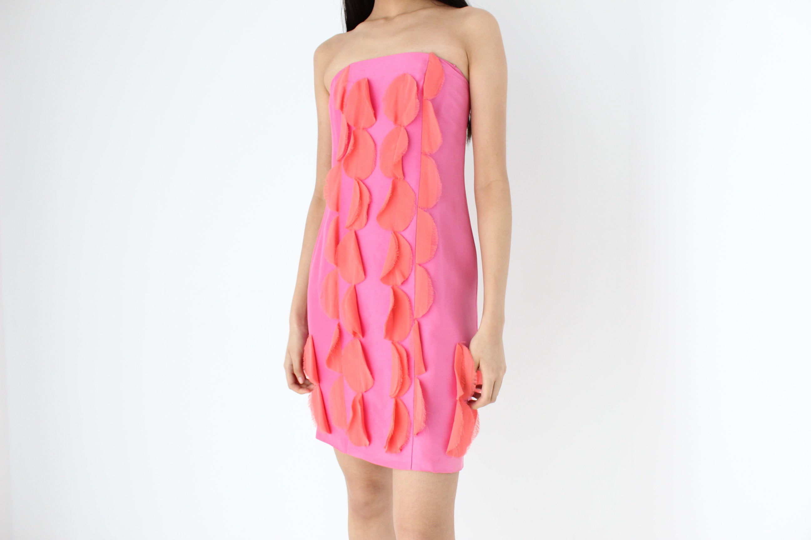 Y2K Nicola Finetti Bubblegum Silk 3D Wearable Art Origami Circle Strapless Mini