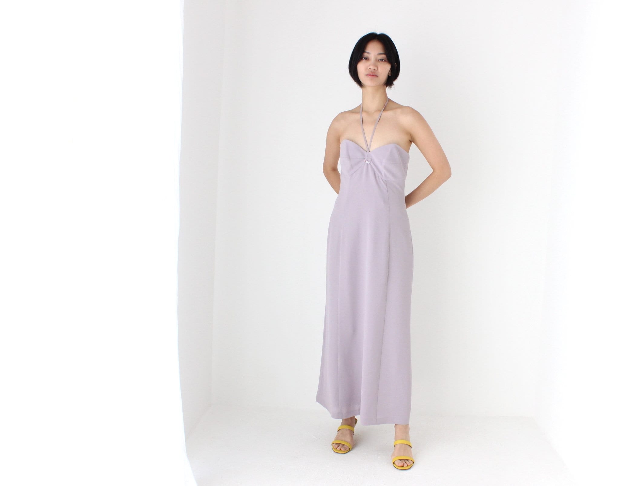 Stunning 90s "Covers" Pastel Halter Gown