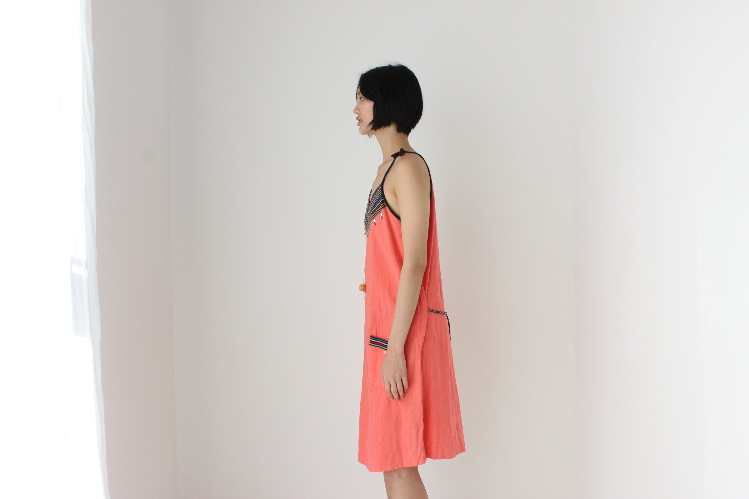 90s Thai Cotton Neon Bright Beach Smock