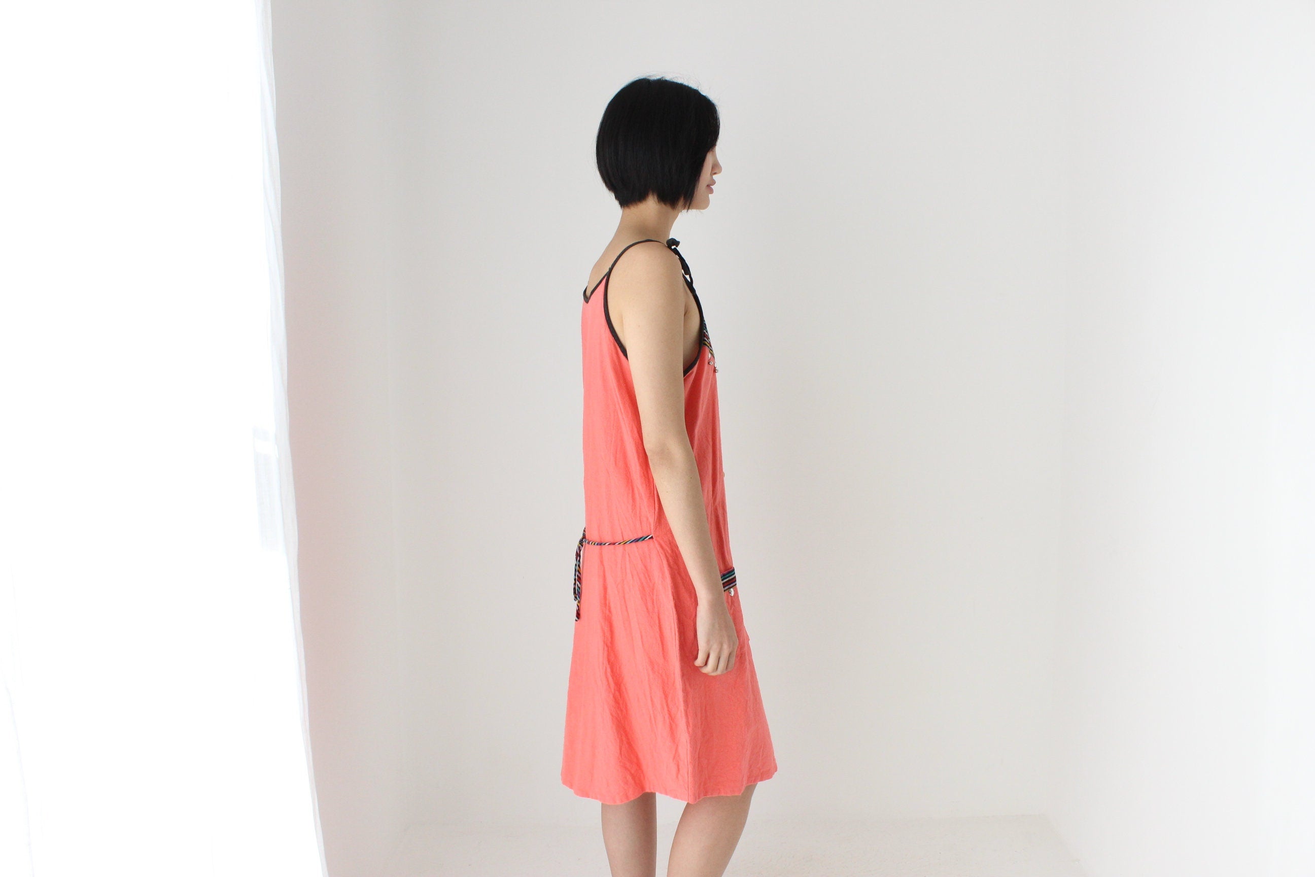 90s Thai Cotton Neon Bright Beach Smock