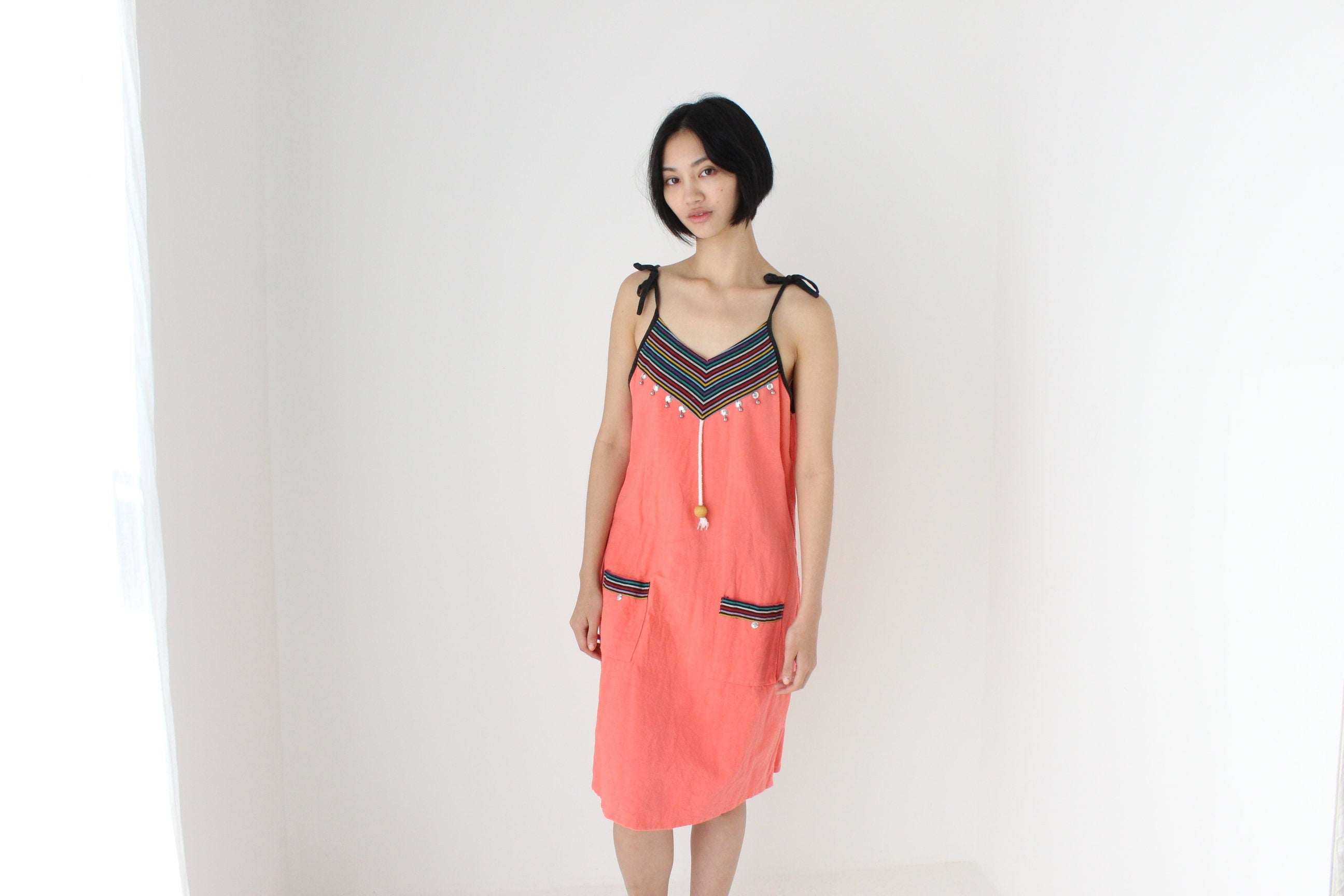 90s Thai Cotton Neon Bright Beach Smock
