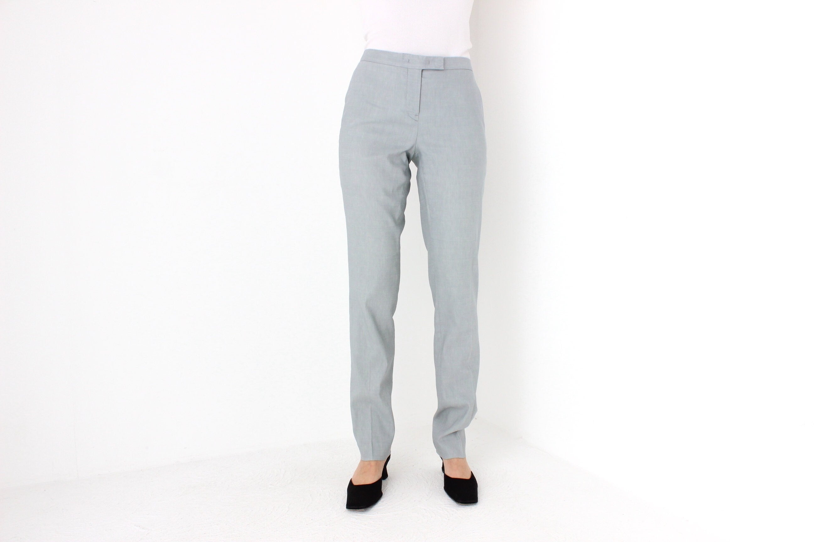 2000s JIL SANDER Wool & Linen Pastel Slim Trousers