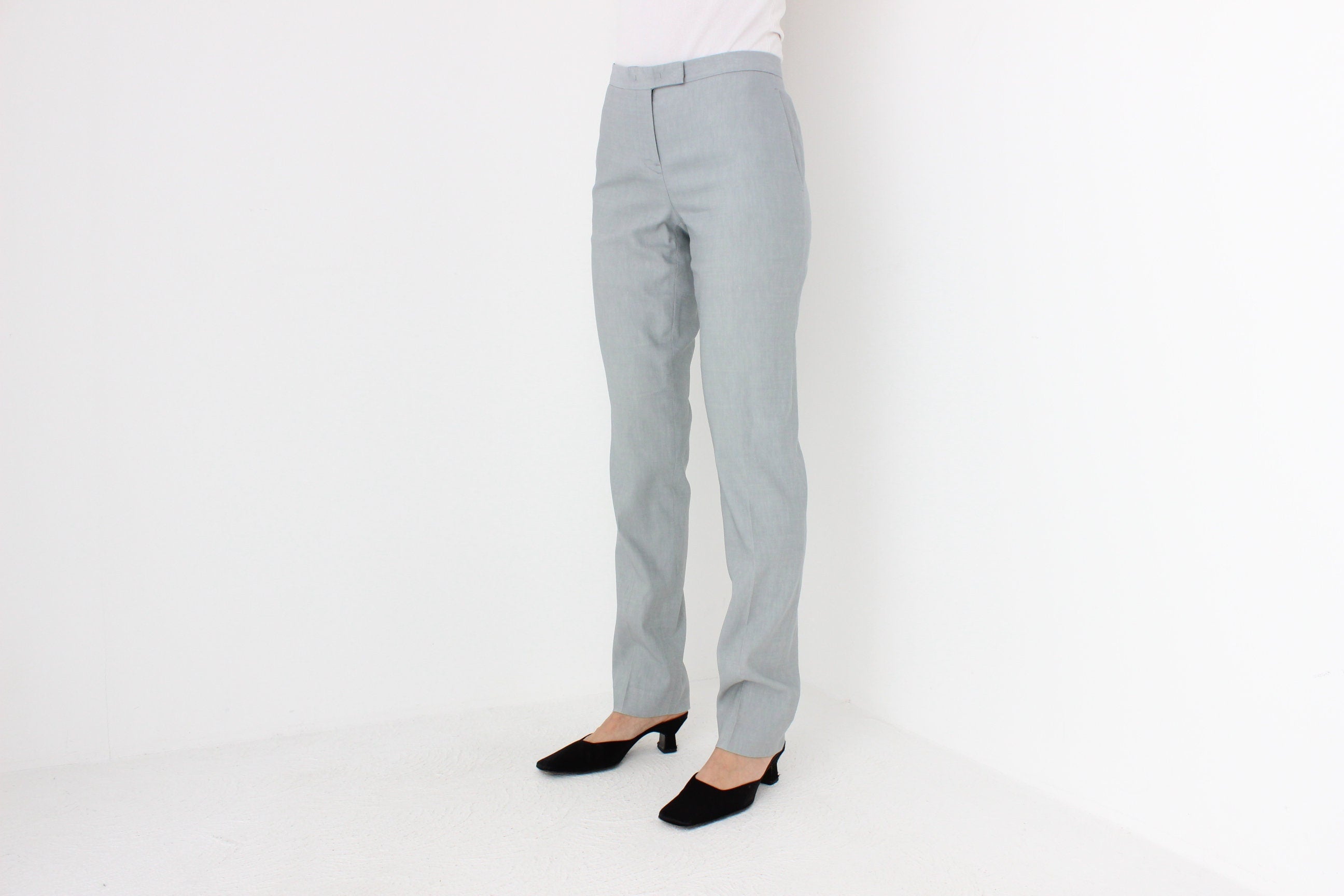 2000s JIL SANDER Wool & Linen Pastel Slim Trousers