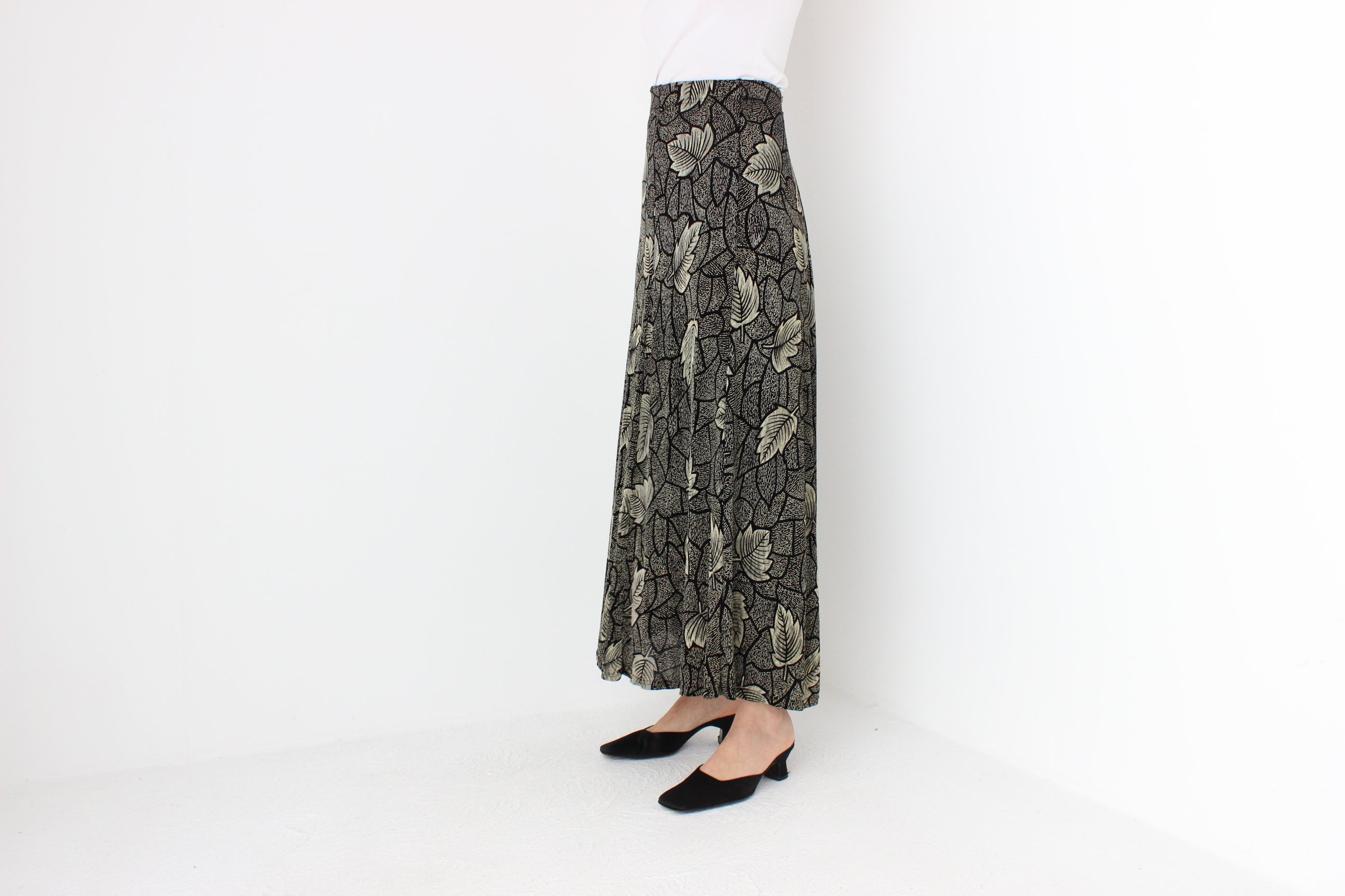 90s Autumn Leaves Grunge Skirt
