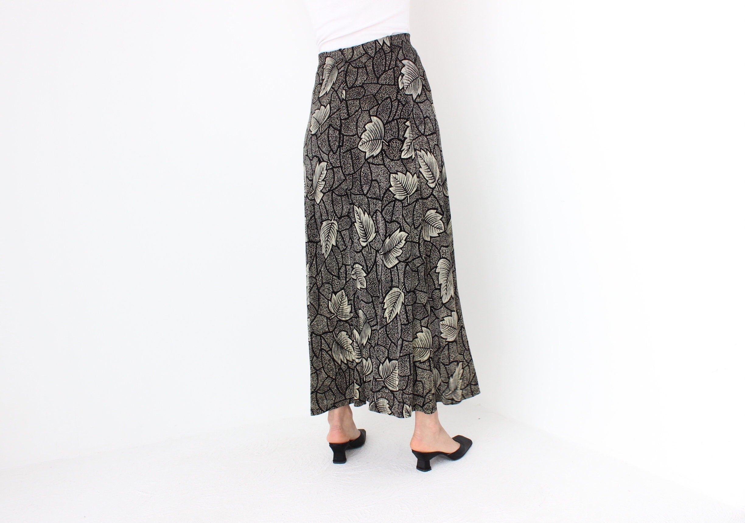90s Autumn Leaves Grunge Skirt