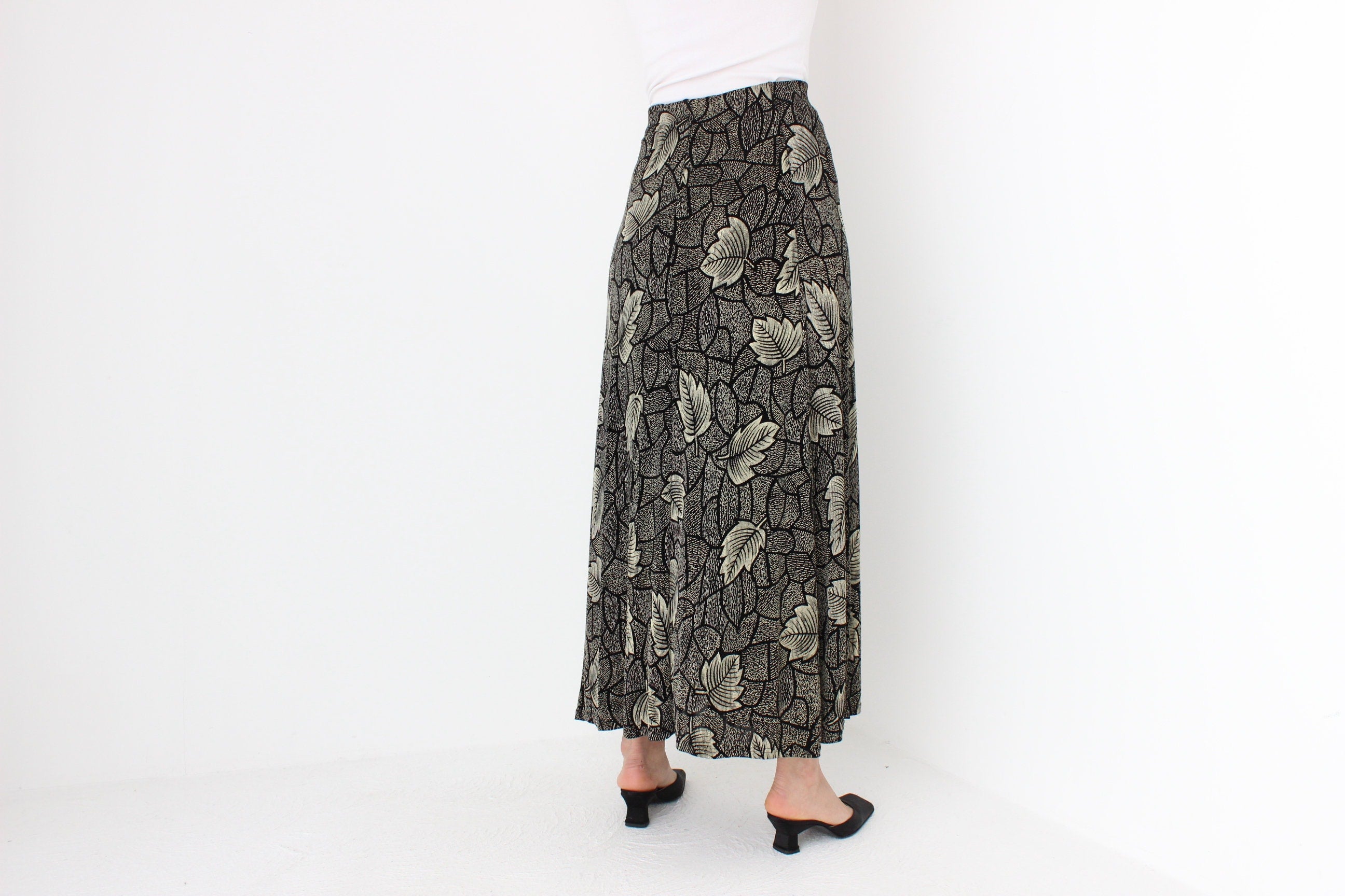 90s Autumn Leaves Grunge Skirt