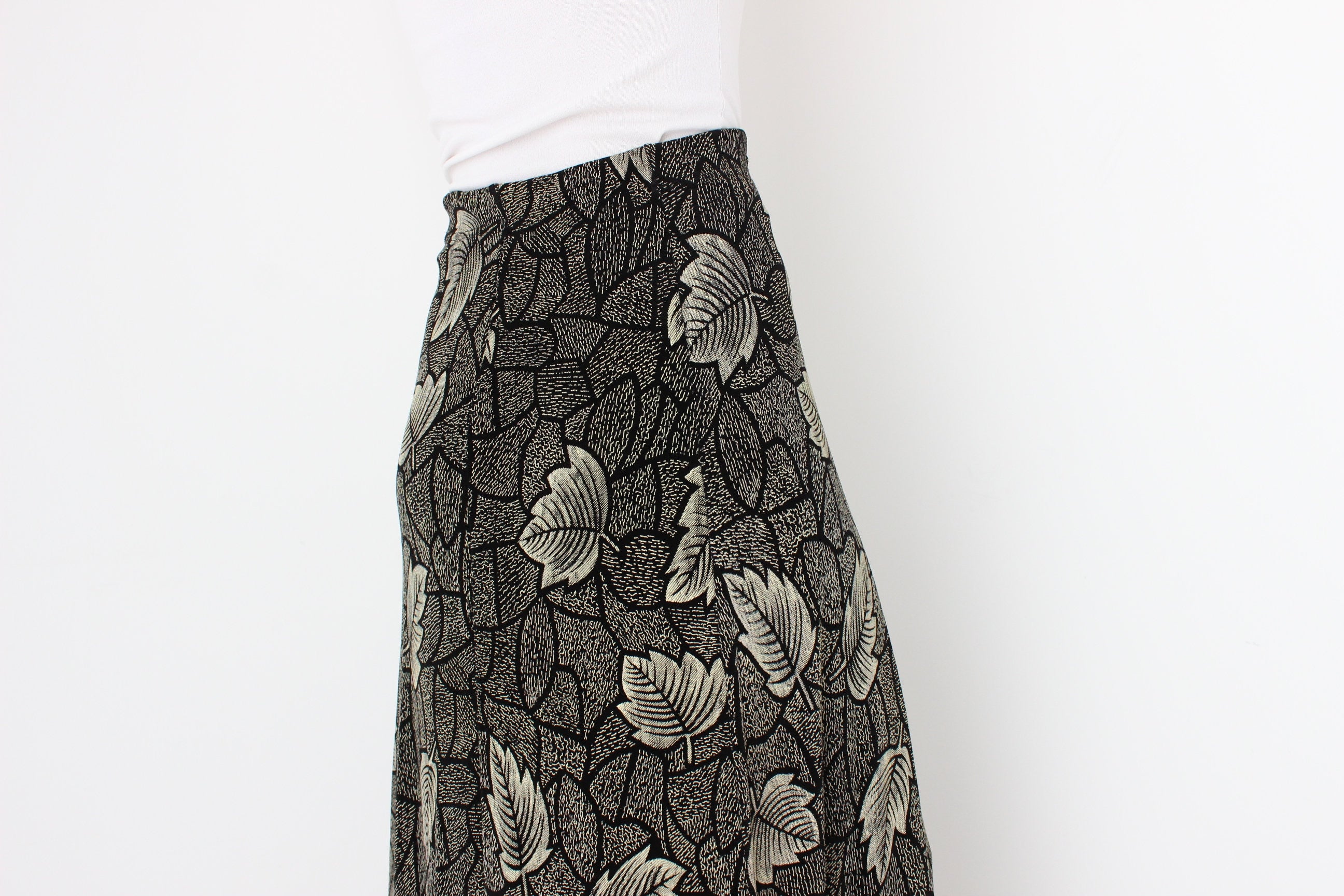 90s Autumn Leaves Grunge Skirt