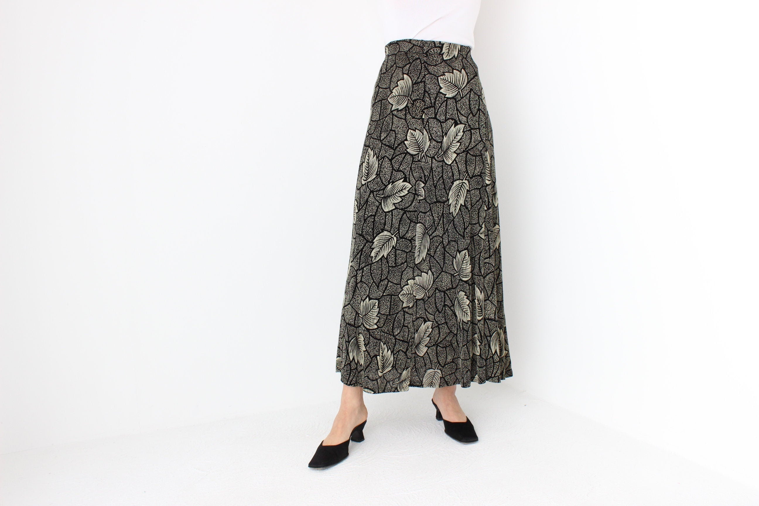90s Autumn Leaves Grunge Skirt
