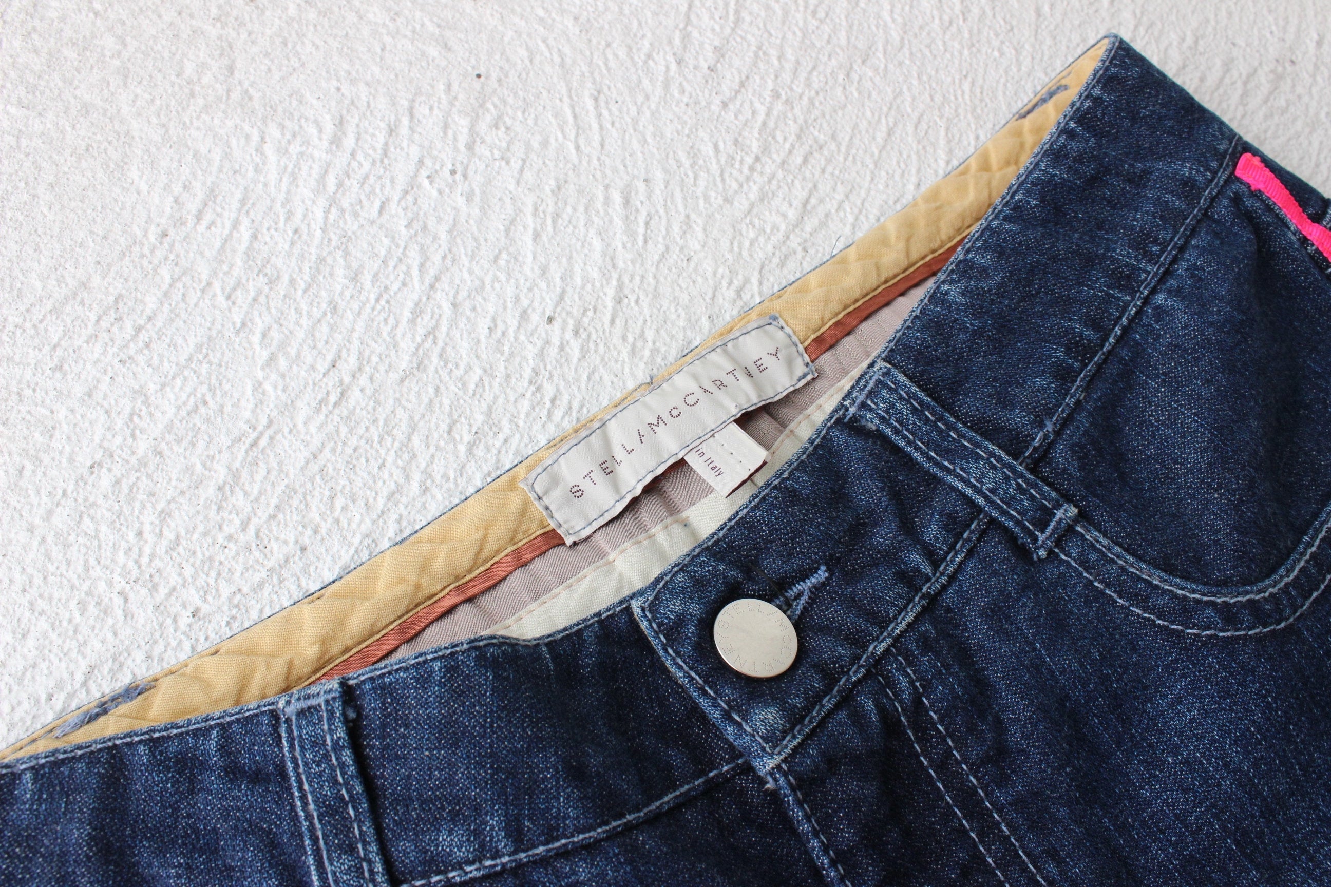 Y2K Stella McCartney Neon Pink Stripe Flared Jeans