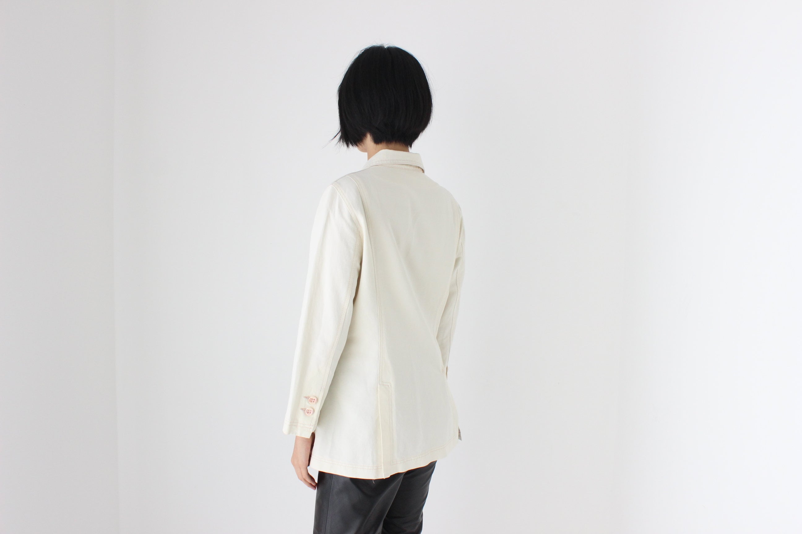 2000s Sonia Rykiel Cream Cotton Utility Shacket