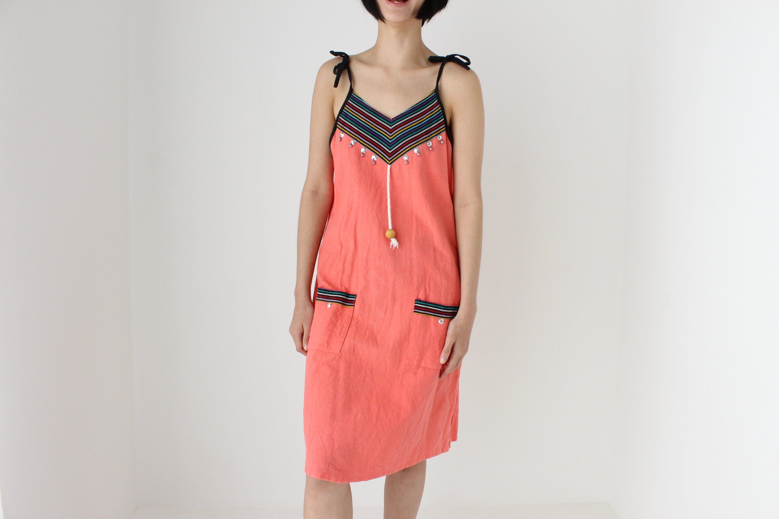 90s Thai Cotton Neon Bright Beach Smock