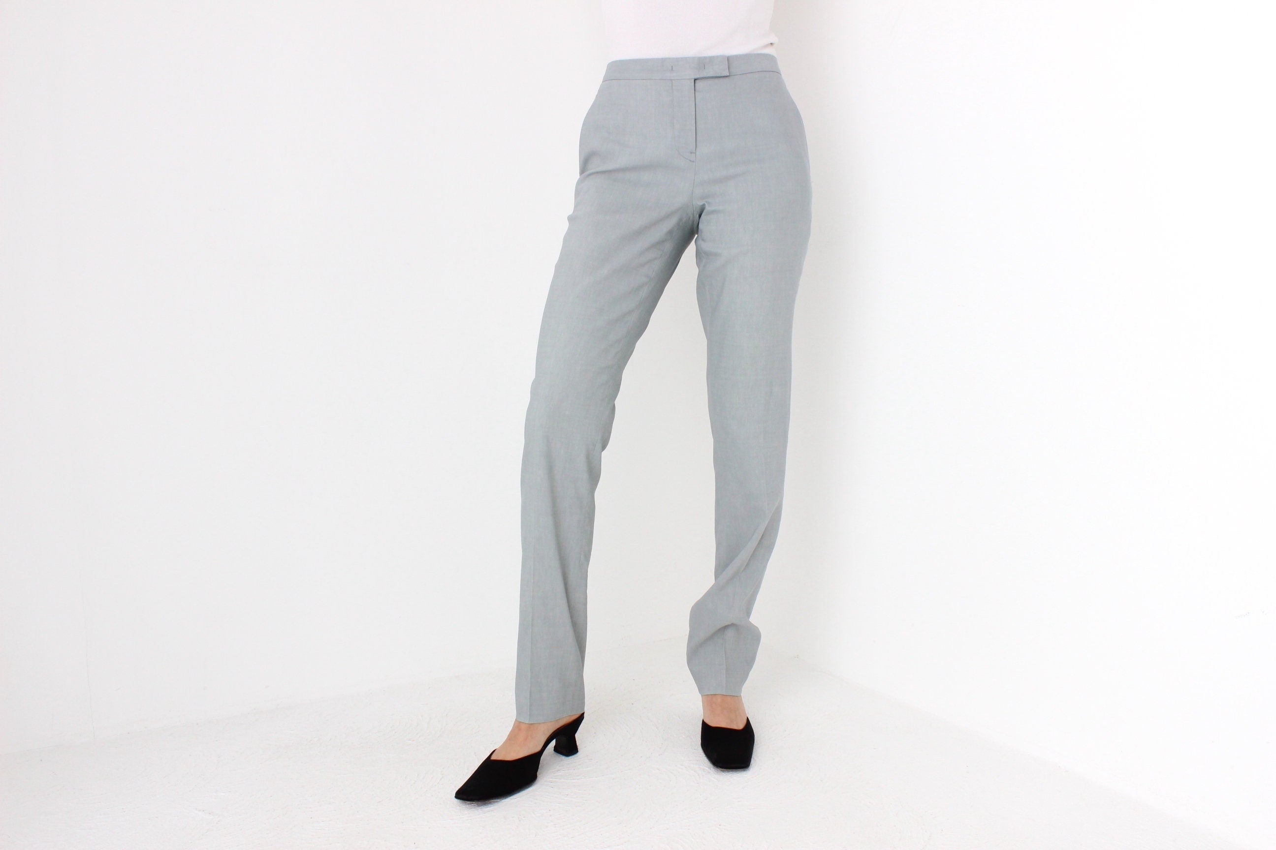 2000s JIL SANDER Wool & Linen Pastel Slim Trousers