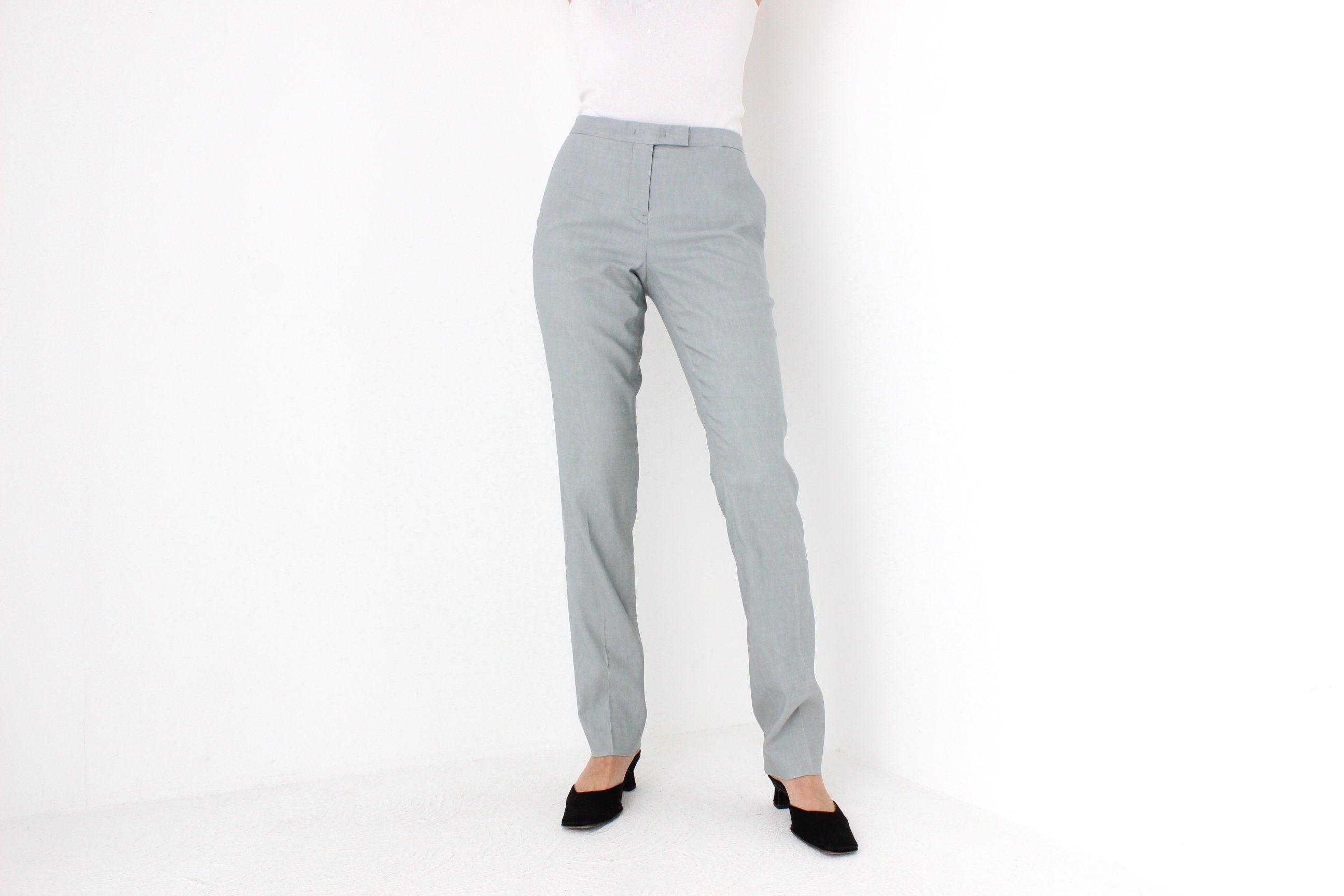 2000s JIL SANDER Wool & Linen Pastel Slim Trousers