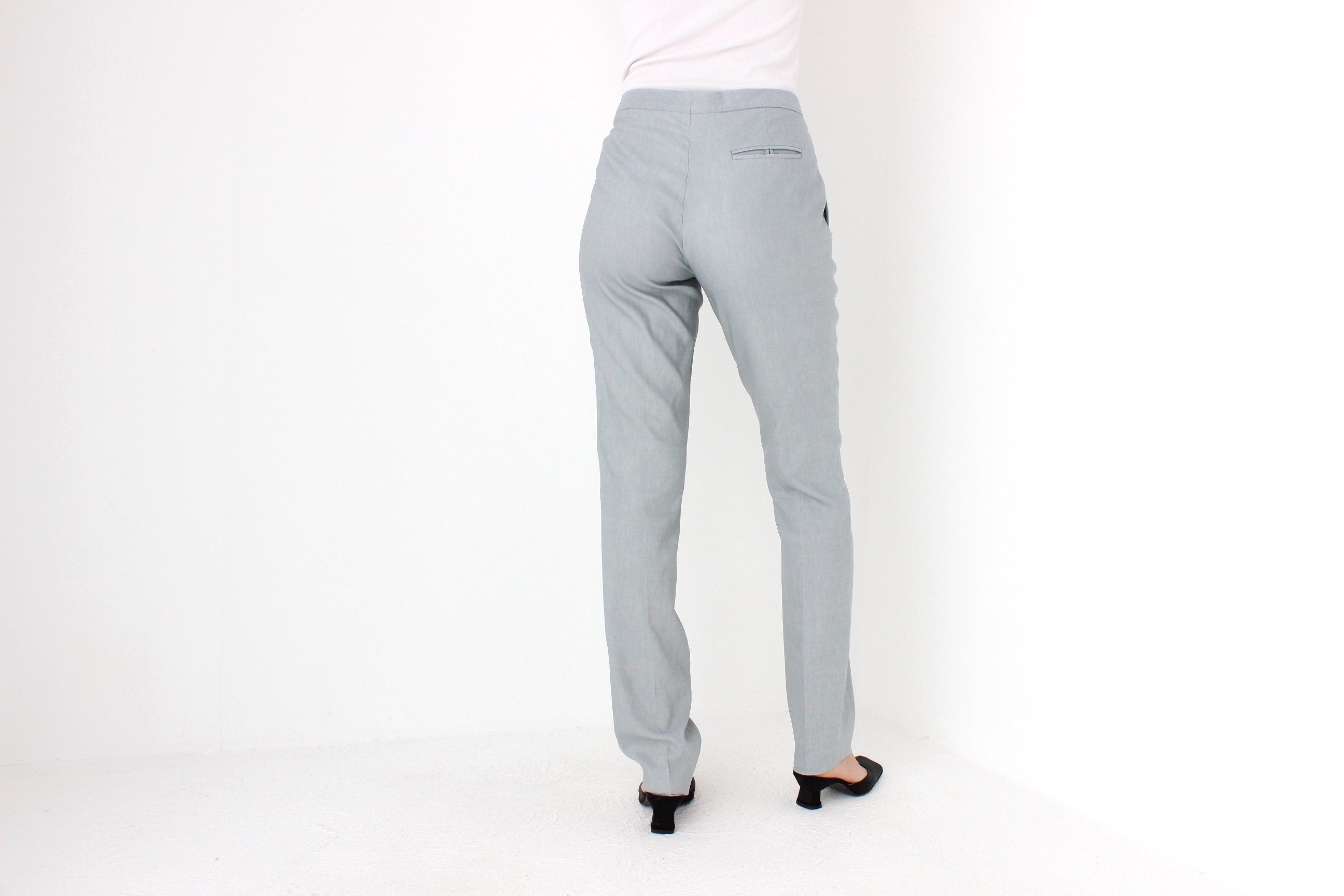 2000s JIL SANDER Wool & Linen Pastel Slim Trousers