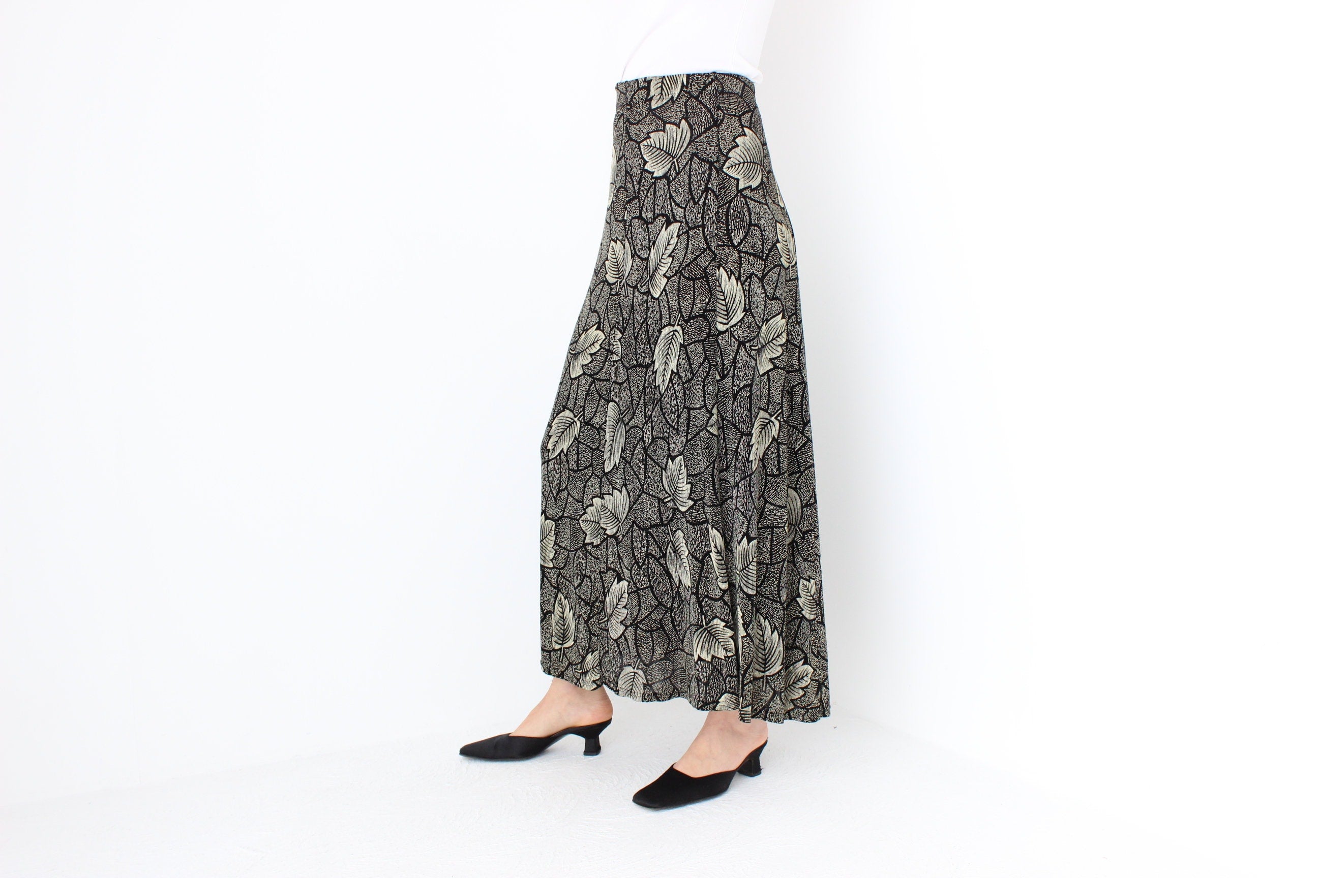 90s Autumn Leaves Grunge Skirt