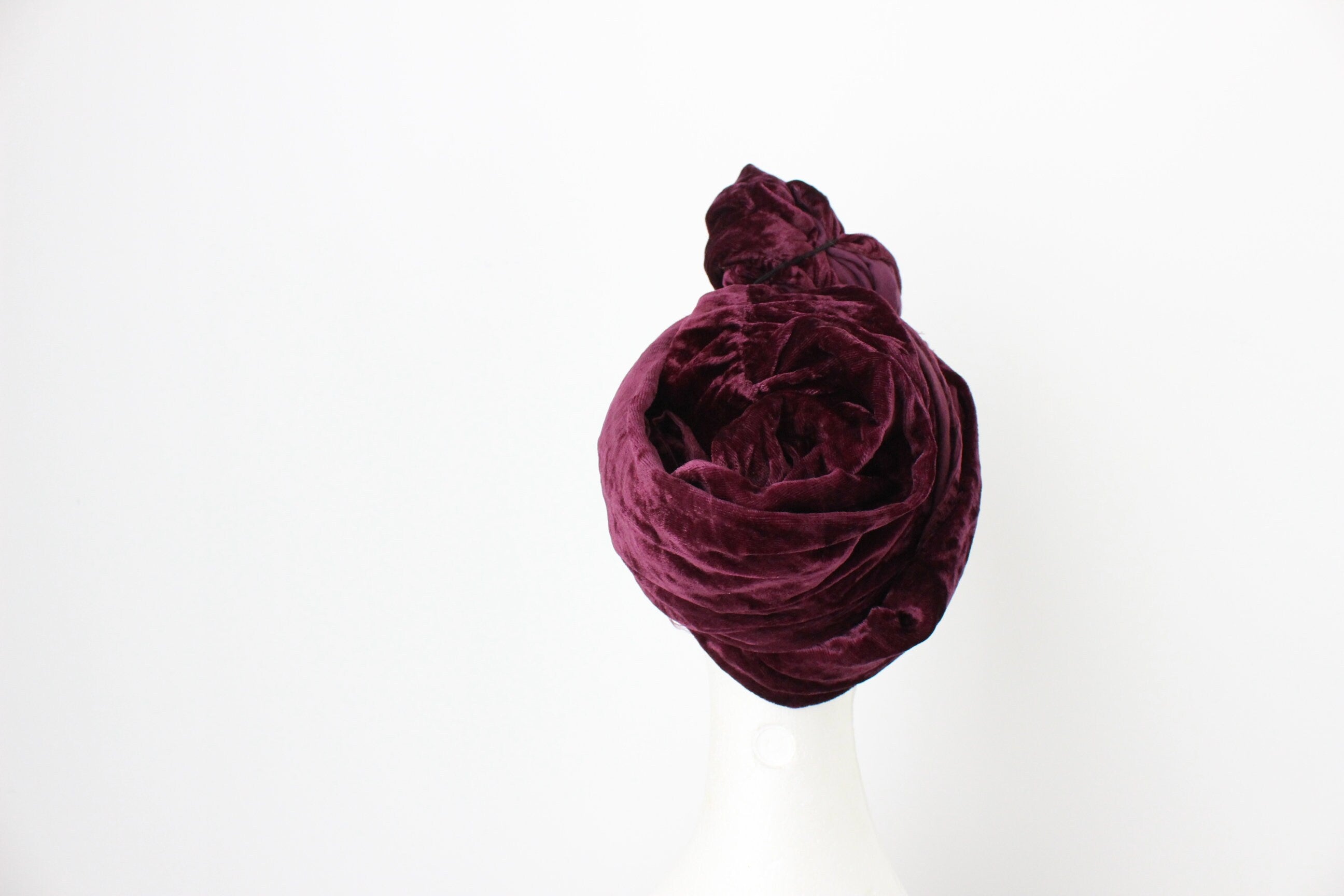 90s Crushed Rayon Velvet Versatile Circular Scarf / Head Wrap
