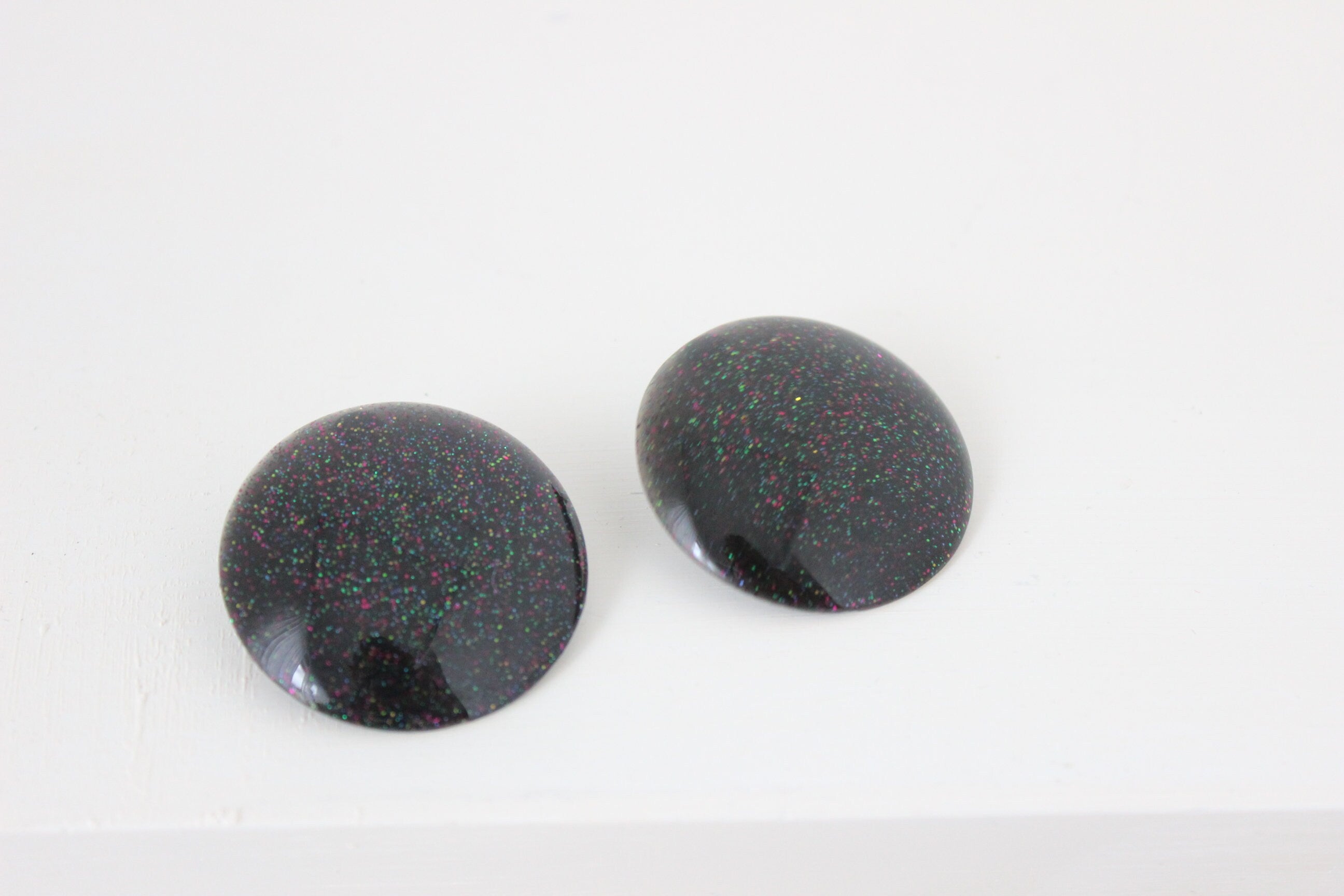 Funky Glitter Oversized Circle Earrings