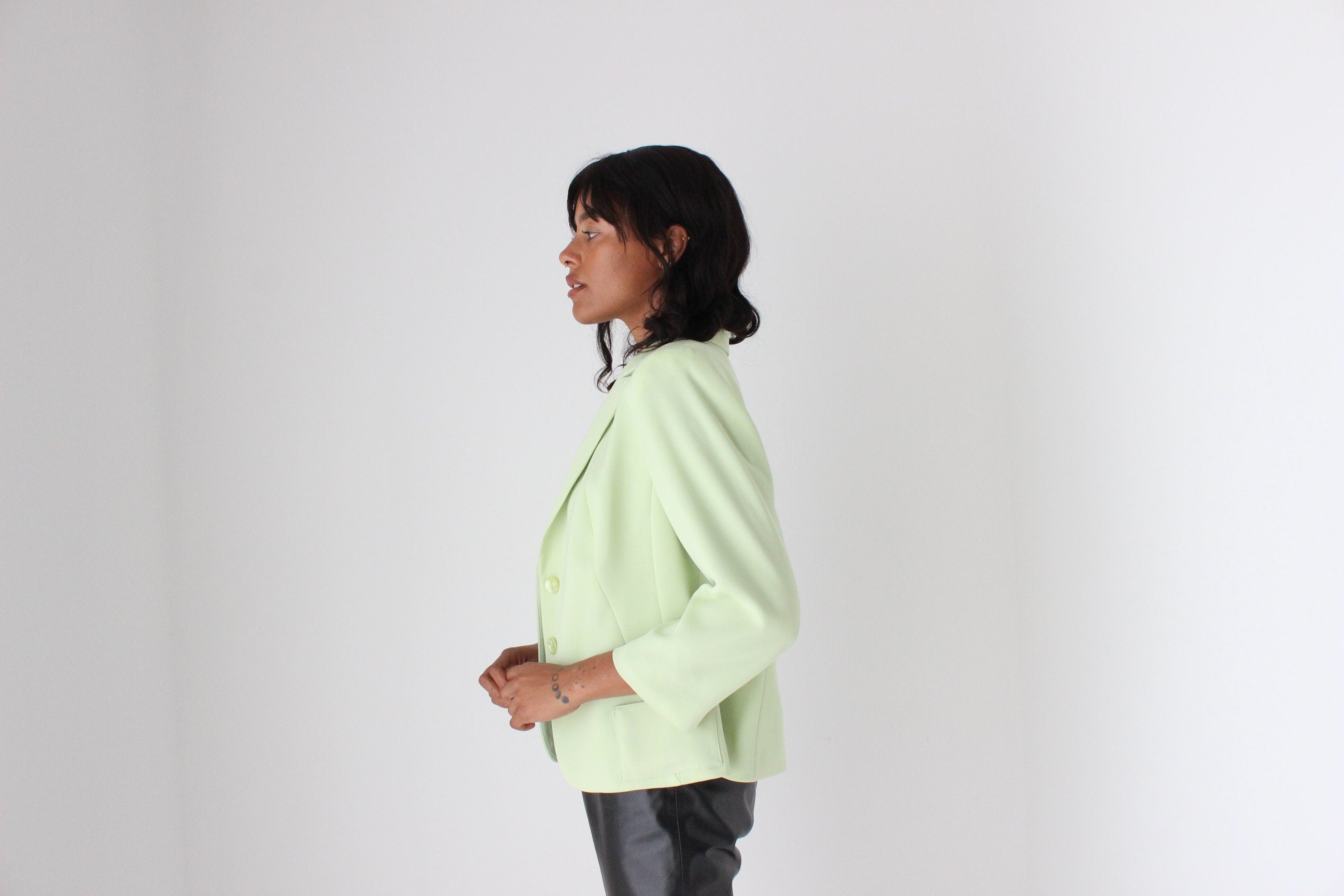80s Cropped Lime Boxy Blazer