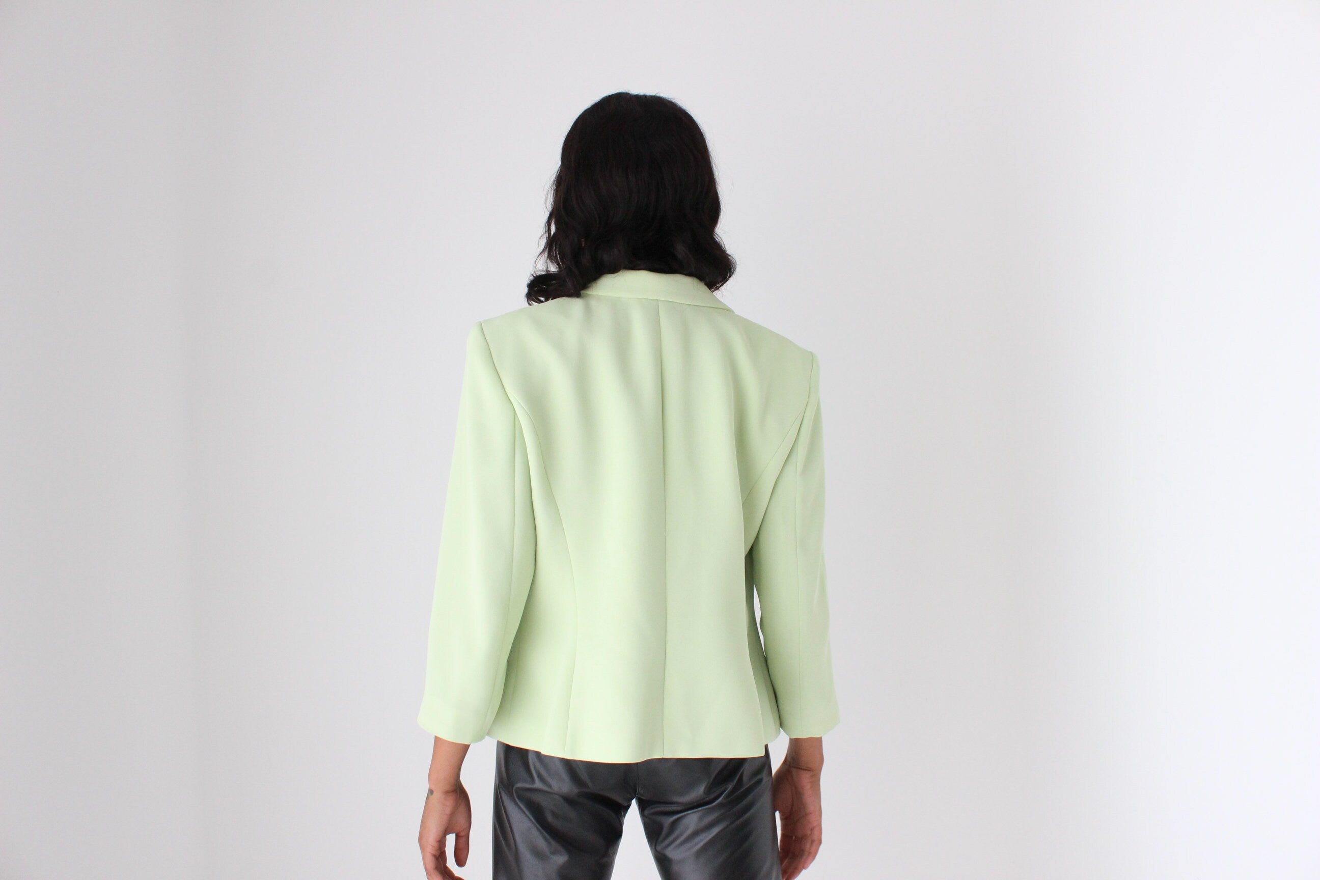80s Cropped Lime Boxy Blazer