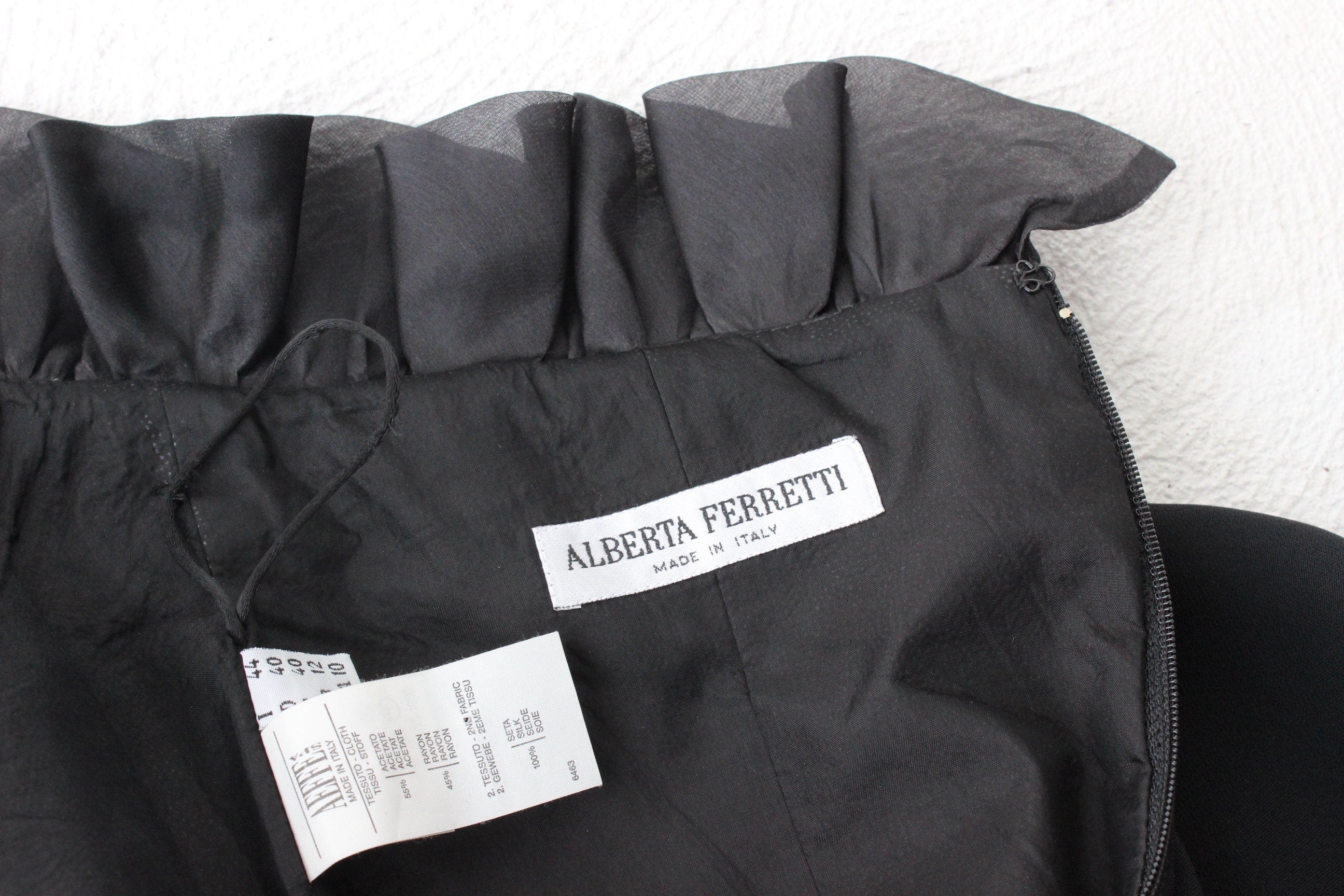 90s Alberta Ferretti Sculptural Organza Ruffle Mini