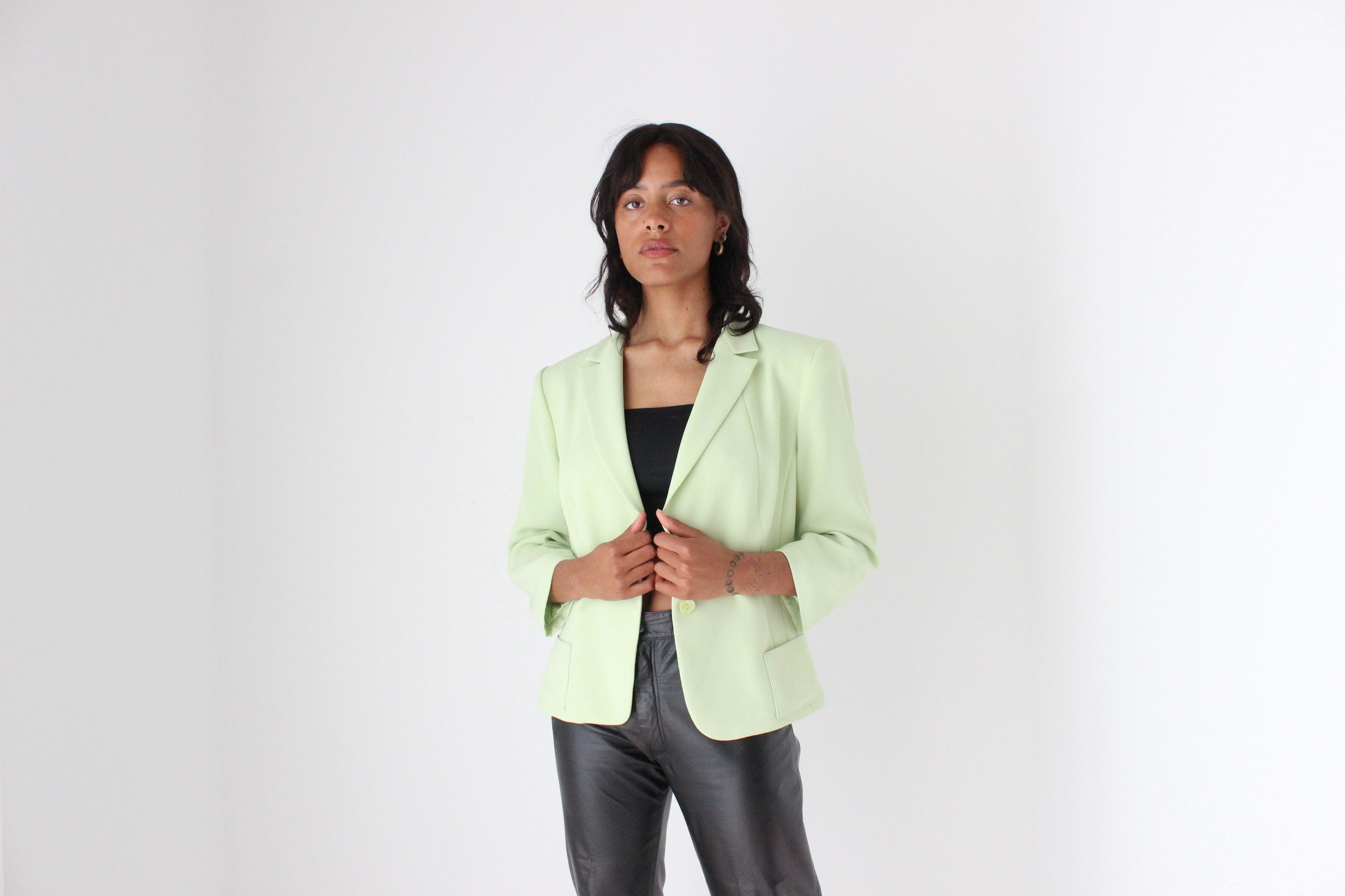 80s Cropped Lime Boxy Blazer