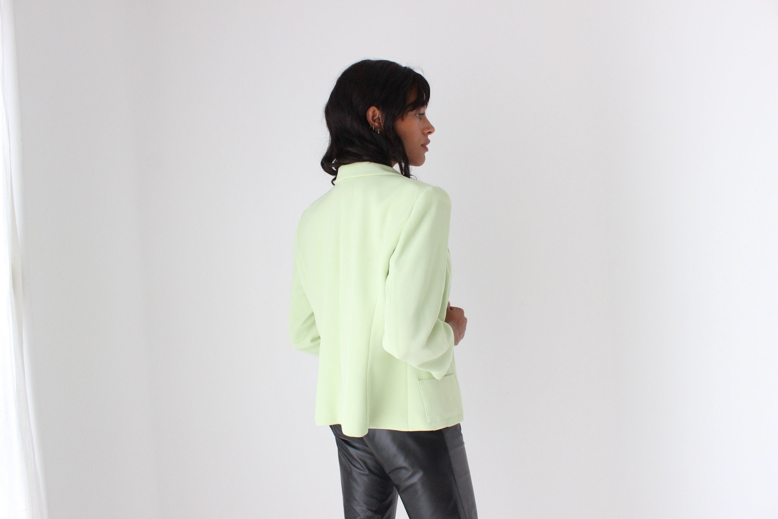 80s Cropped Lime Boxy Blazer