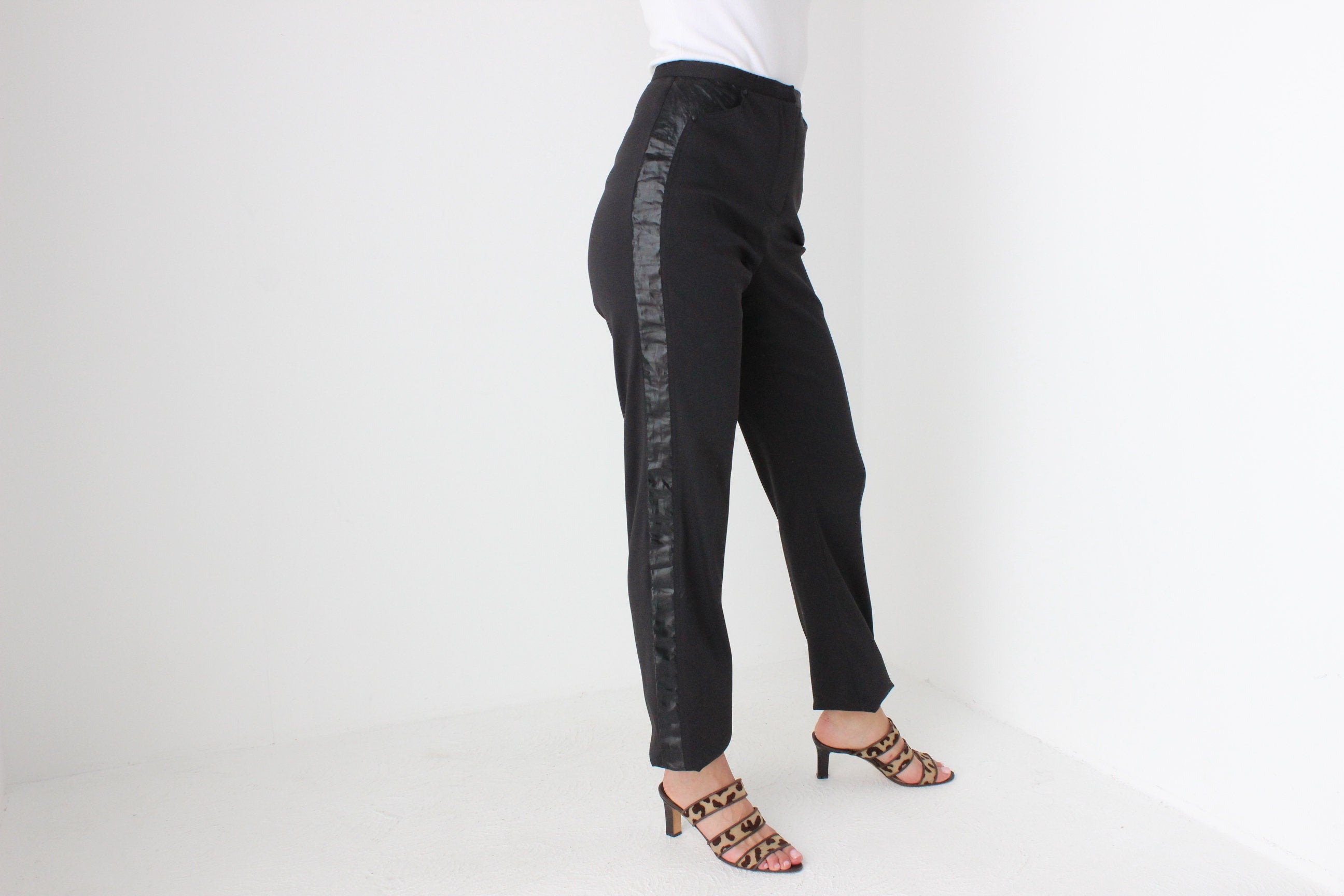 90s Versace Jeans Tailored High Waist Pants w/ Metallic Accents